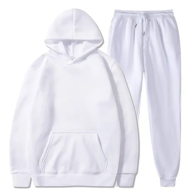 Men Fleece Jogger Set Tracksuit Casual Sportswear Unisex Hoodie Pants Ensemble