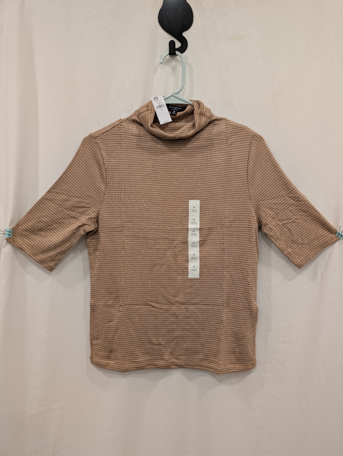 Banana Republic Women’s Brown/White Striped Cowl Neck Knit Top Stretch M