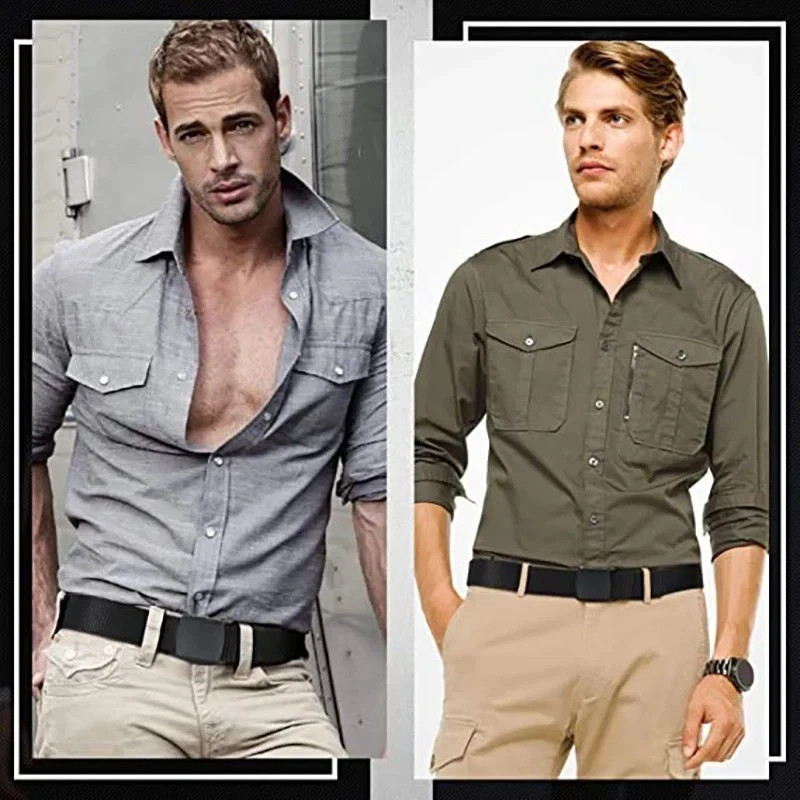 Men’s Plastic Cam Buckle Nylon Canvas Tactical Waistband Webbing Military Belt
