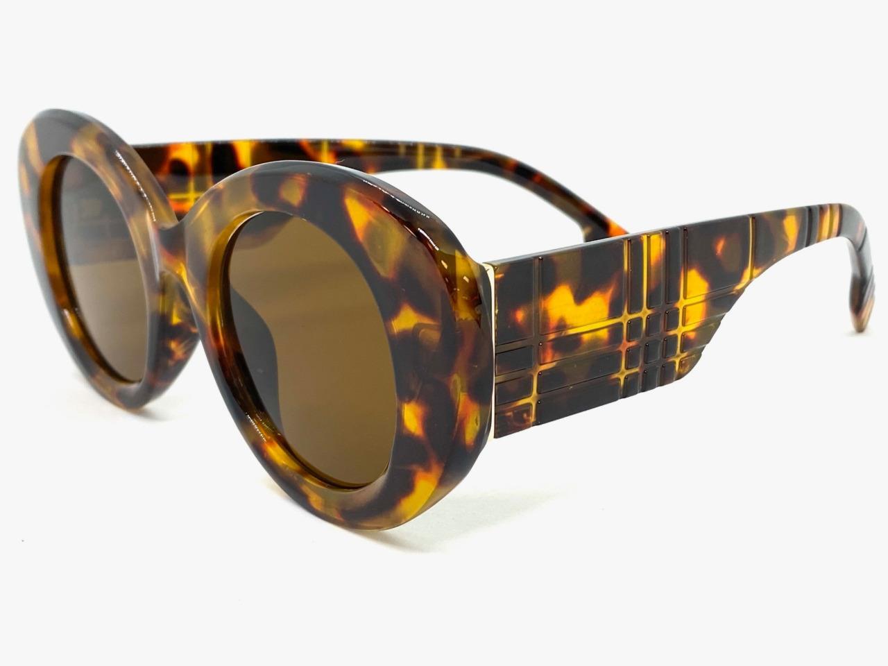 Classic Funky Vintage Retro Style SUNGLASSES Thick Round Tortoise Leopard Frame