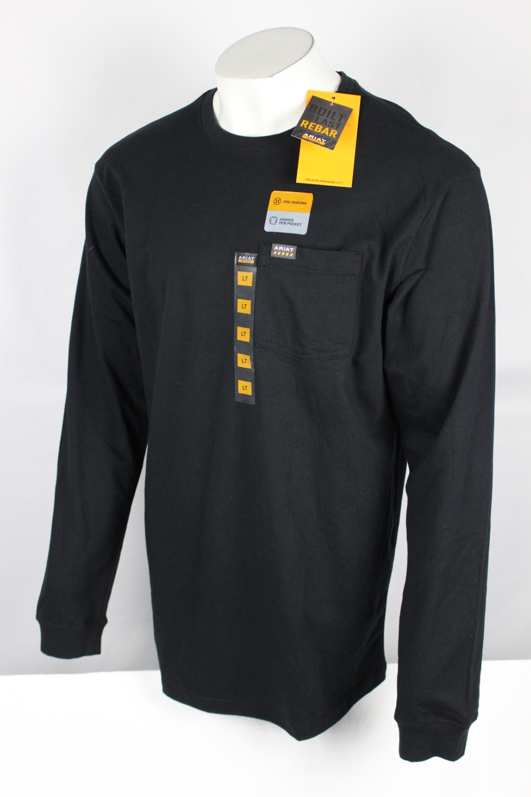 Ariat Men’s Rebar Cotton Strong Bare Knuckle Live Free Pocket T Shirt Black