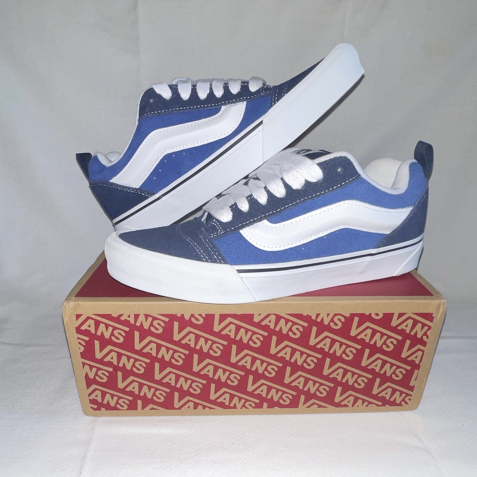 Vans Knu-Skool Navy/True White Low Top Suede Lace Up Sneaker VN0009QCNWD