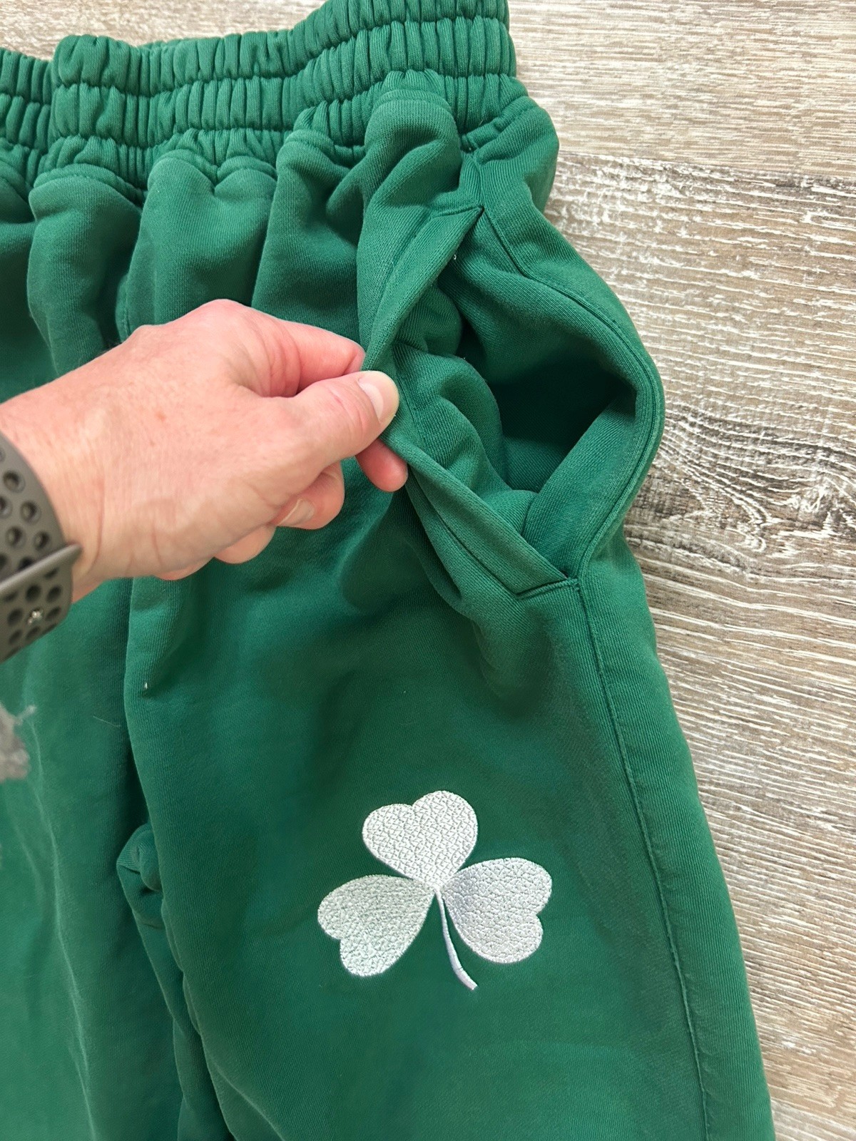 Mitch Flippo MFG Terry Sweatpants Womens Size Medium Shamrock Wide-Leg Green