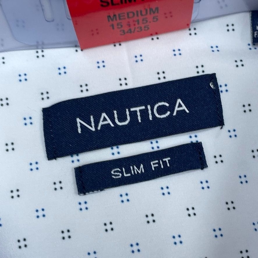 Nautica Slim Fit Mens Performance Stretch Dress Shirt White M a1244