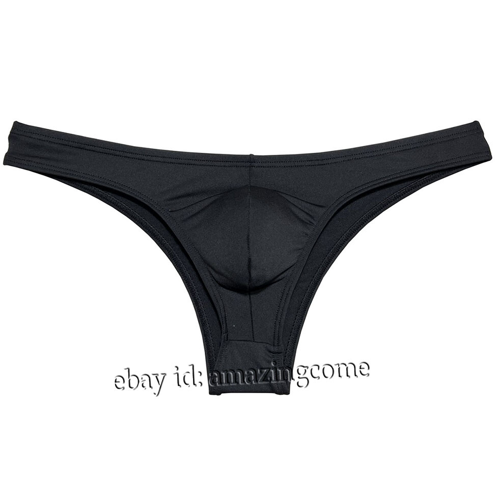 Men Cheeky Briefs Underwear Skin Feel Bikini Briefs Low-rise 1/2 Hip Booty Pants