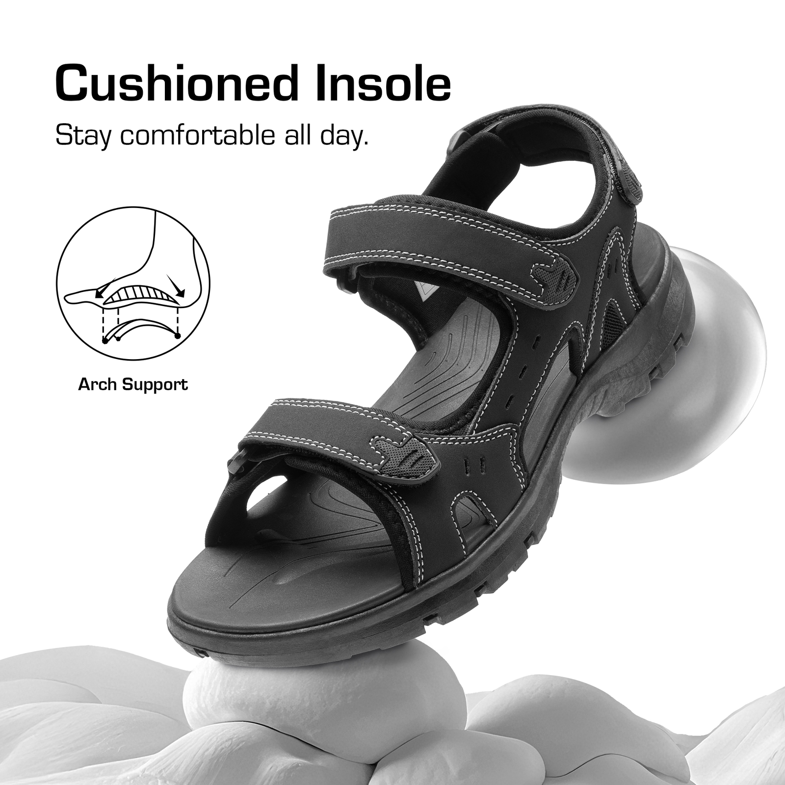 Men Quick Dry Hiking Sandals Outdoor Athletic Sandals Arch Support Sport Sandals