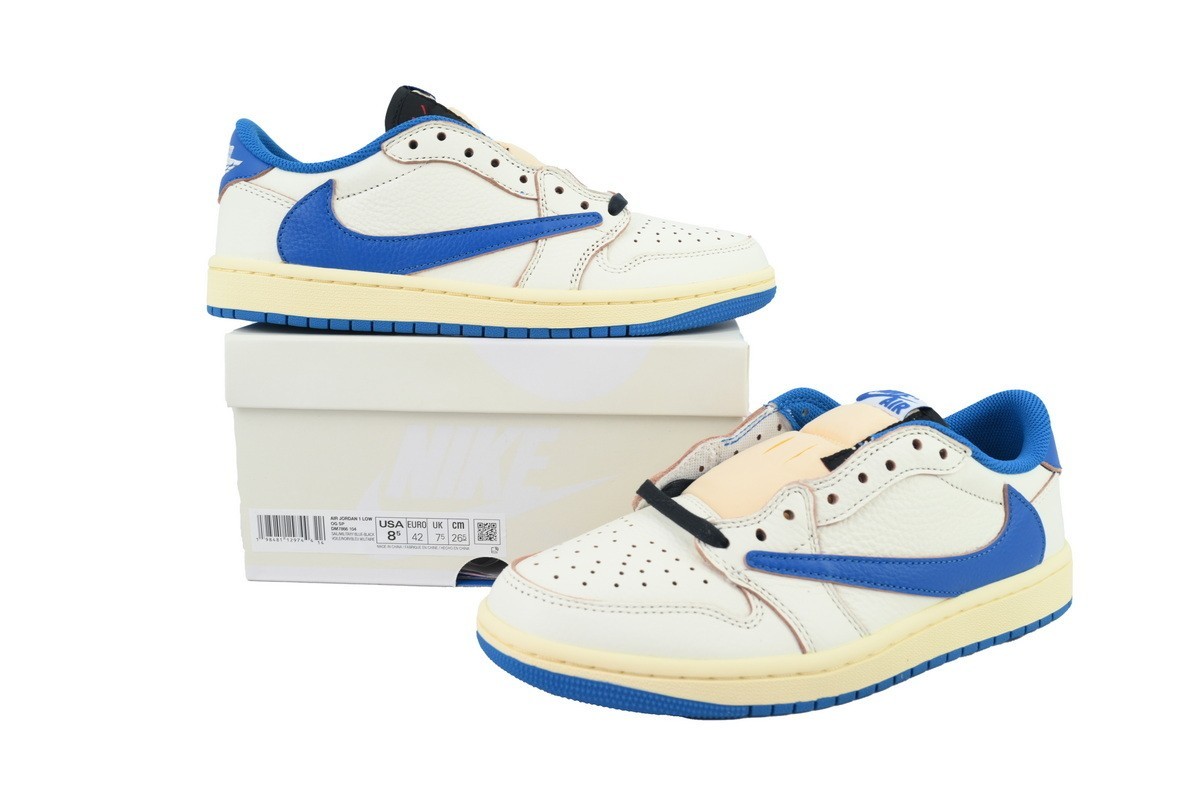 DM7866-104 Fragment Design x Travis Scott x Air Jordan 1 Retro Low OG SP ‘Sail