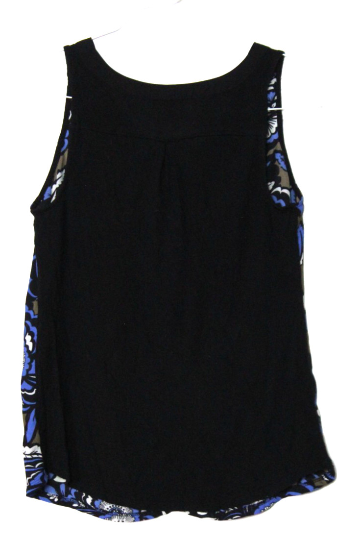 EXPRESS SLEEVELESS TUNIC BLOUSE ladies size XS black blue beige floral silky