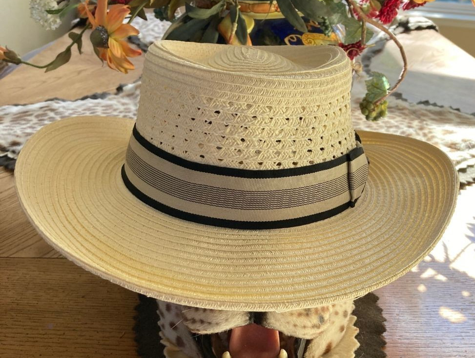 SCALA * NEW MENS GAMBLER HAT * XL * PANAMA STYLE TOYO STRAW SUN SHADY GOLF BEACH