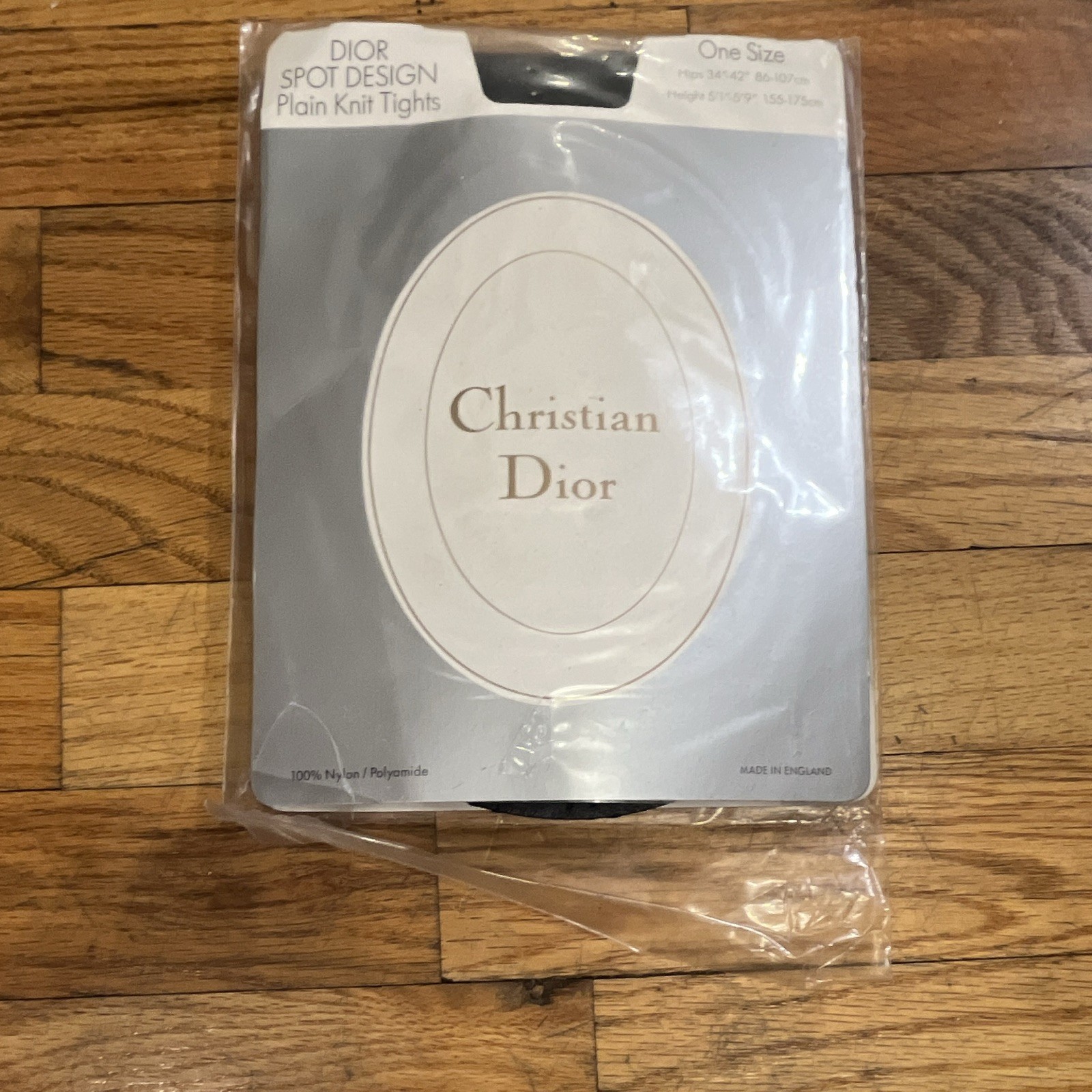 Christian Dior Spot Sheer 15 Denier Nylon Tights, Dark Navy, One Size