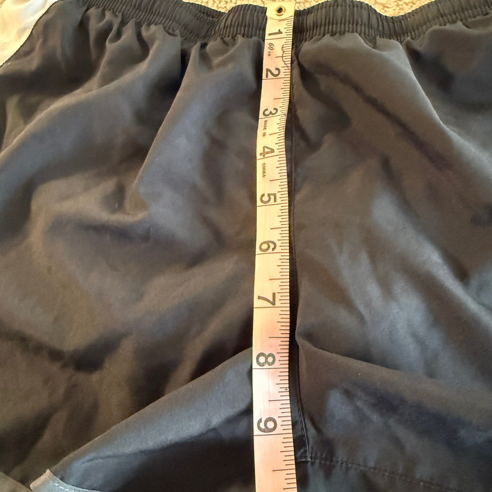 Nike Dri-FIT Lined Running Track Shorts Womens Size Medium Black Grey White
