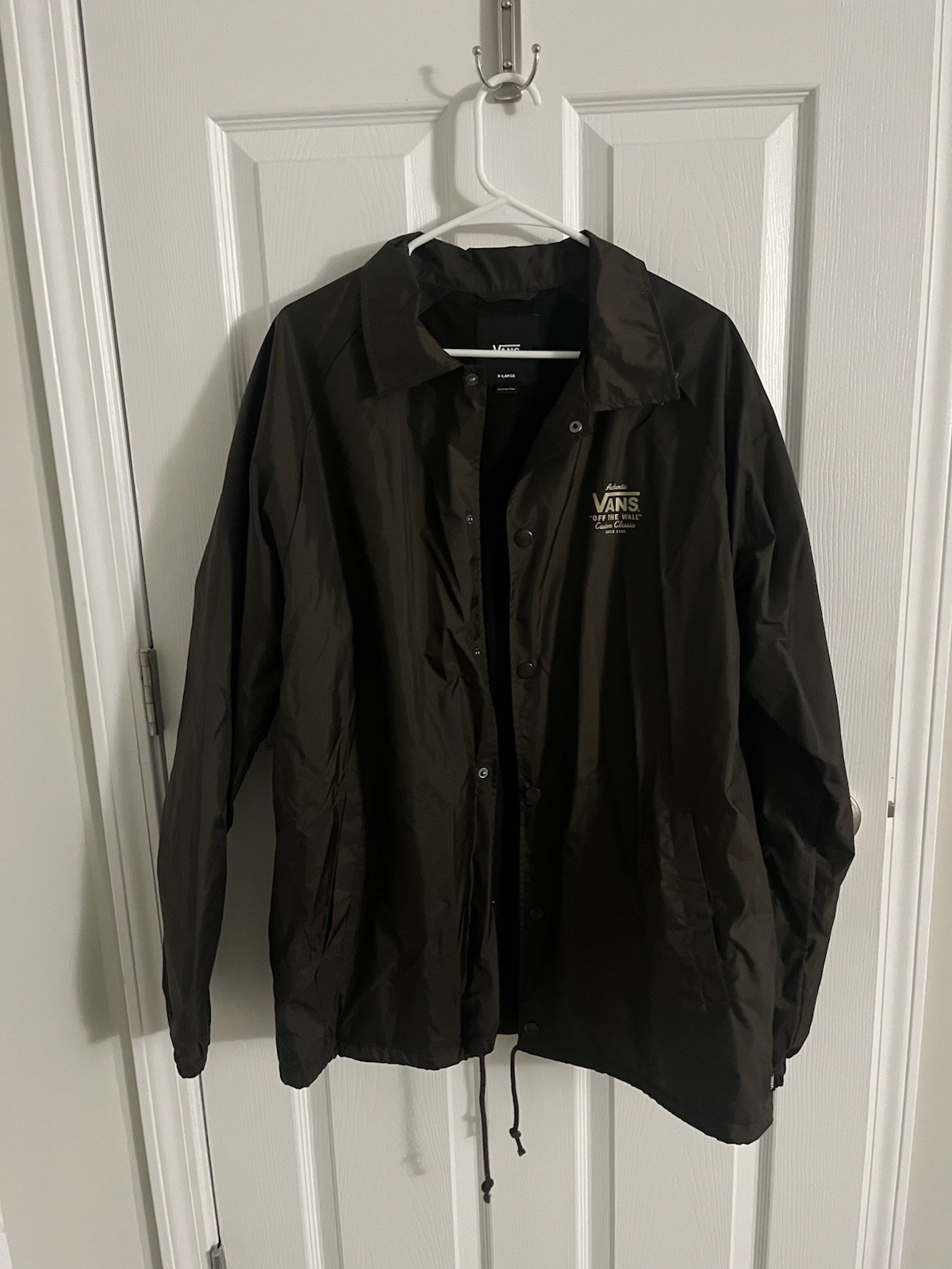 Vintage Y2K VANS Off The Wall Brown Button Up Windbreaker Jacket Size XL