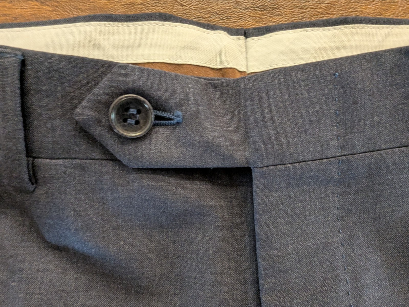 CANALI Flat Front Stretch Wool Dress Pants, Navy, Size 31 R (46 IT) – NEW