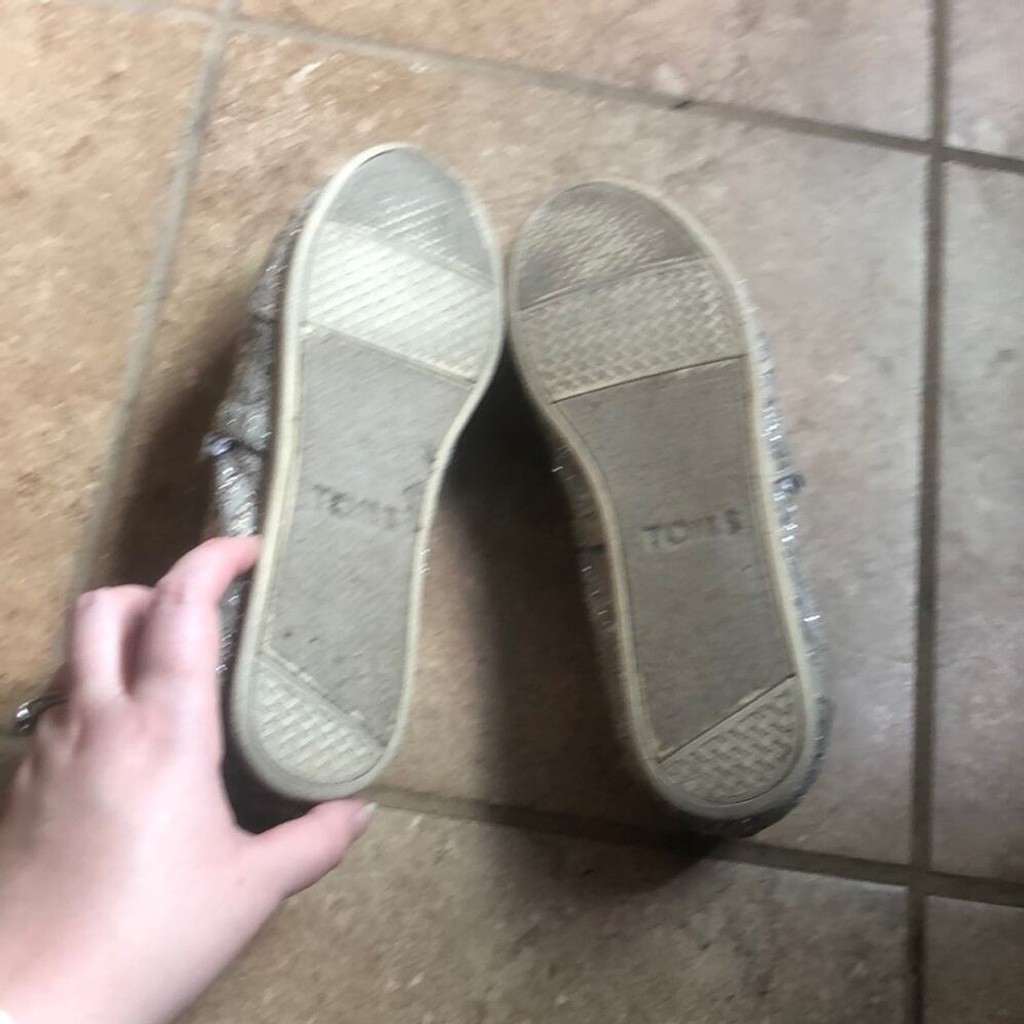 Toms Silver Lace Glitter
