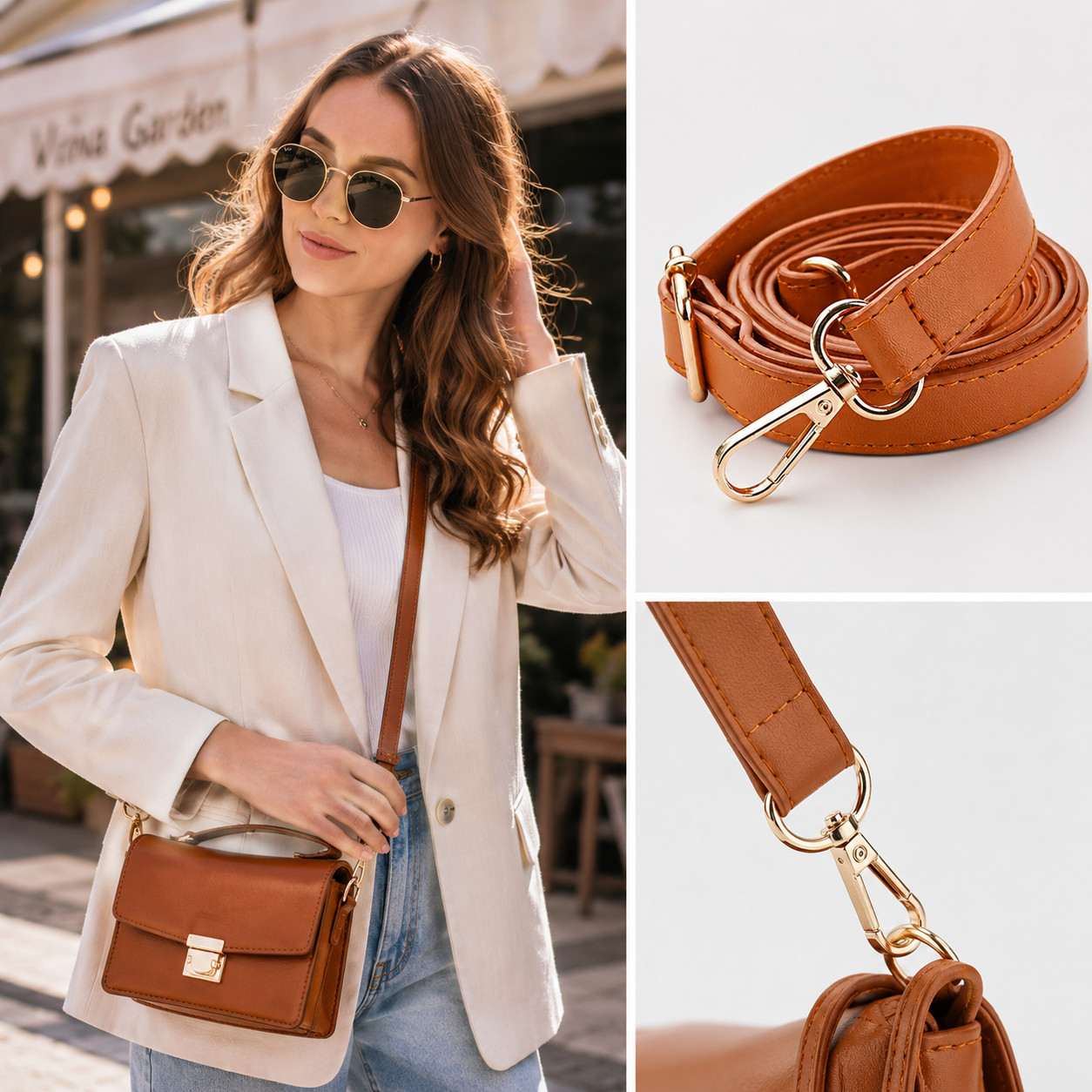 Adjustable Long Leather Crossbody Shoulder Bag Strap Handbag Belt Replacement x1