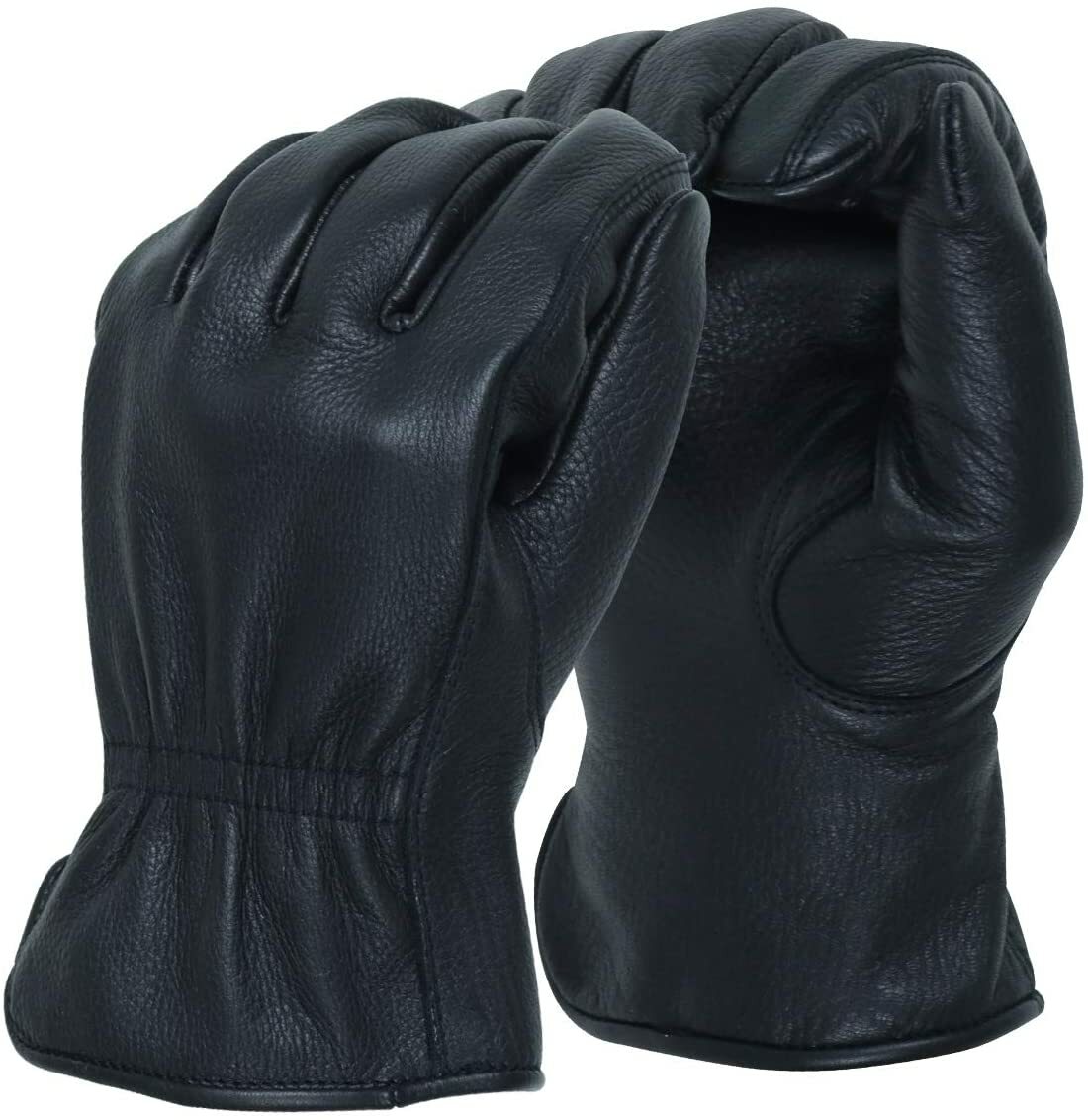 MEN`S FULL GRAIN BLACK DEERSKIN LEATHER GLOVES LINED 40 GRAM 3M THINSULATE