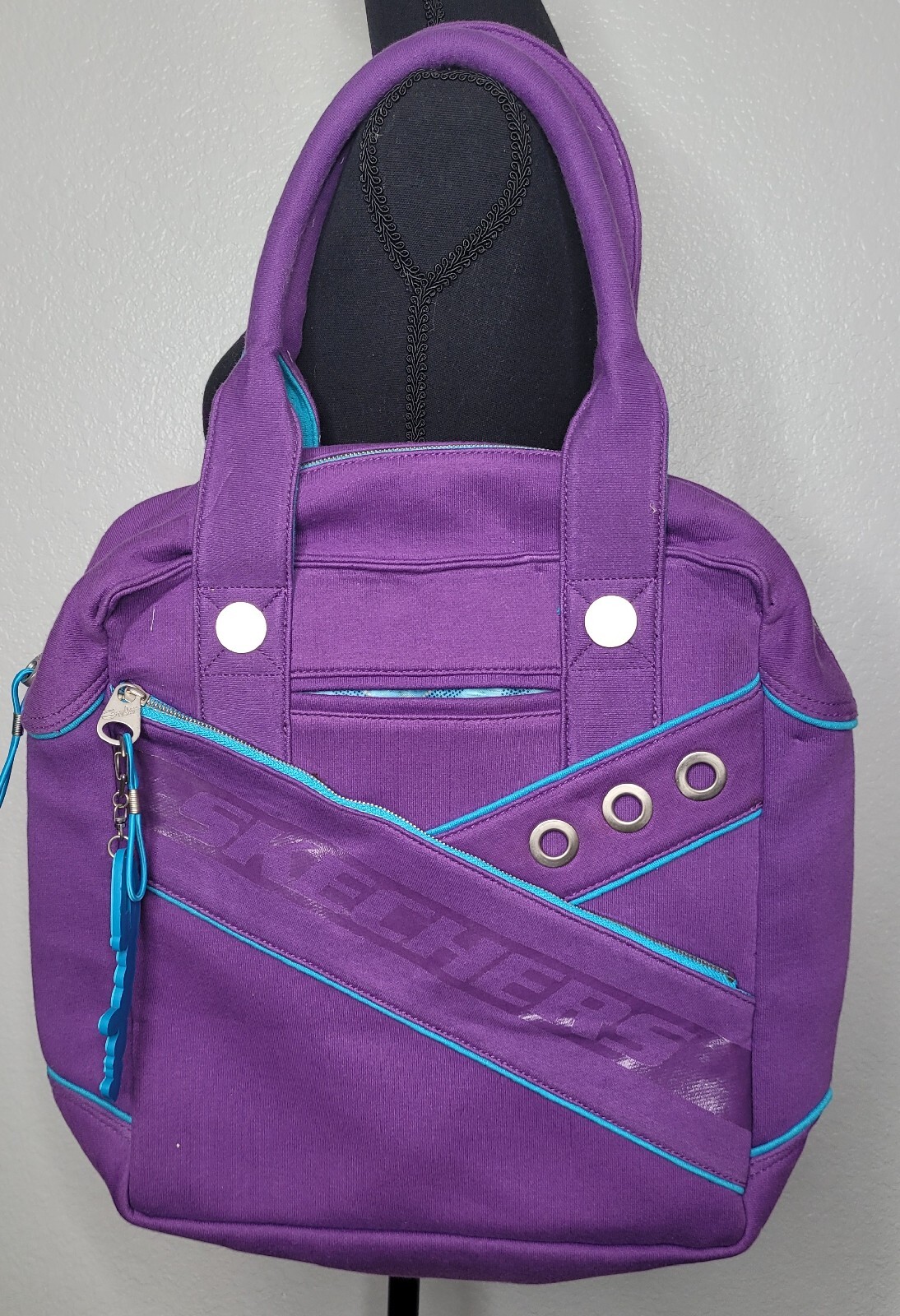 RARE YTK Skechers Purple & Blue Laptop Shoulder Hand Bag Stars Retro COOL!