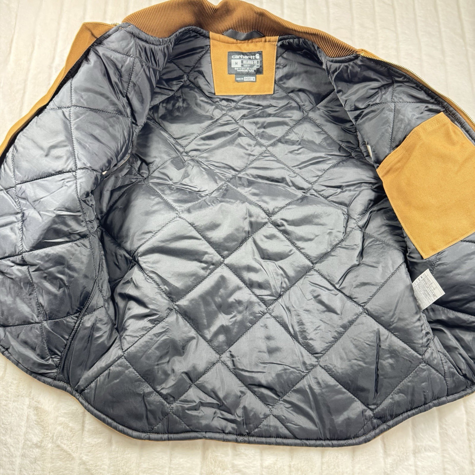 Carhartt Vest 0V0001-M Canvas Diamond Quilt Lining Mens M Relaxed Fit Custom Art
