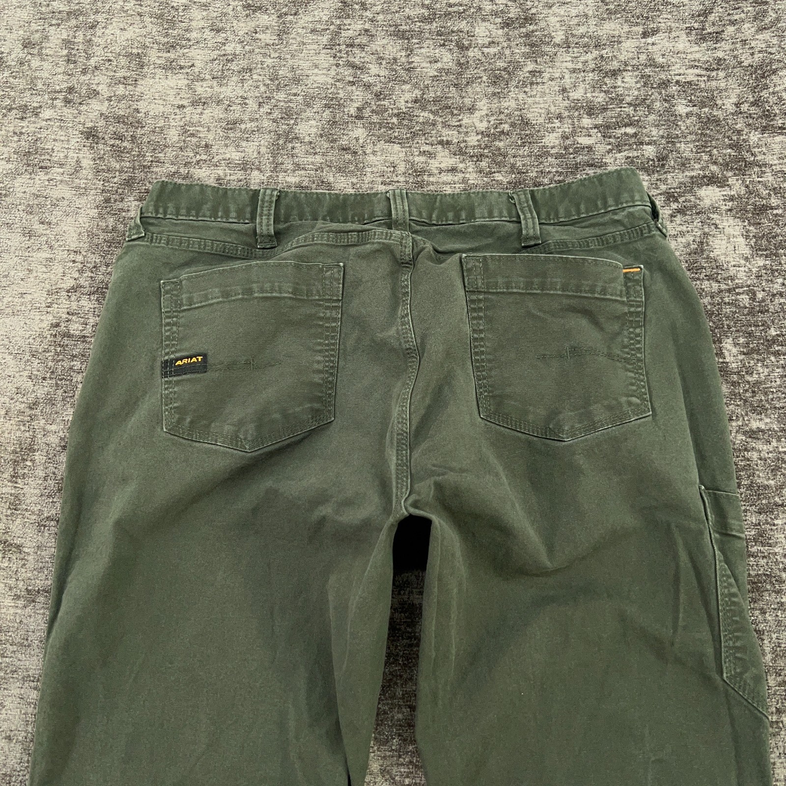 Ariat Rebar M4 Pants Mens 34×29 Green Canvas Relaxed Straight Stretch Work Wear