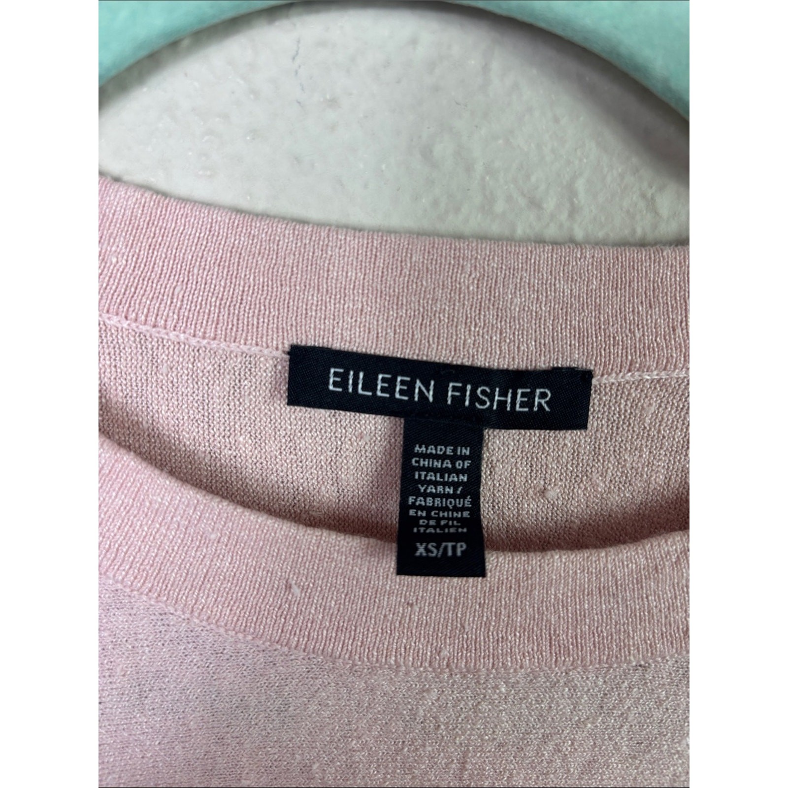 Eileen Fisher Organic Cotton LinenBlend Slub Top in Blush Pink size XS
