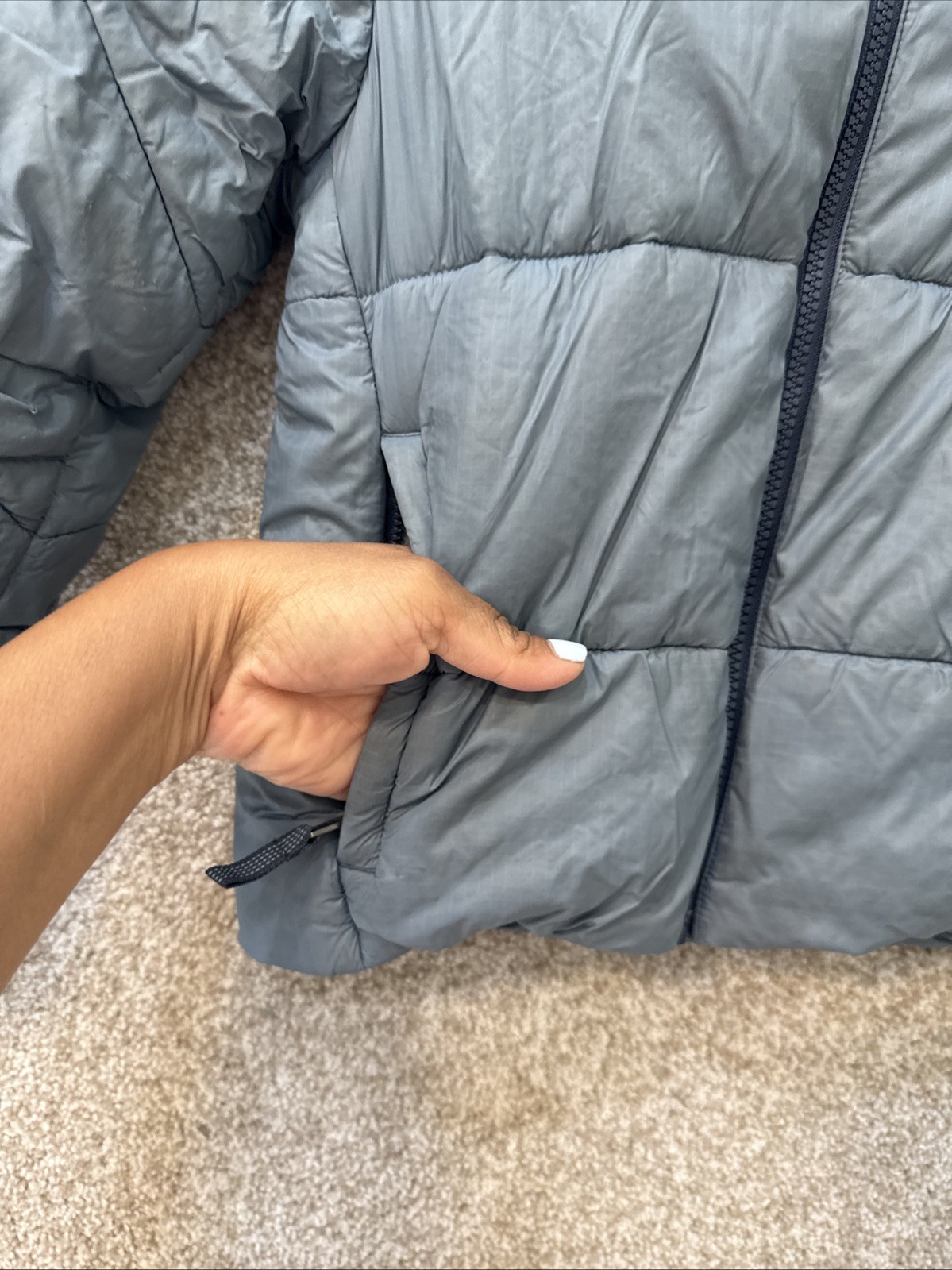 Patagonia Kids’ Size XS 5-6 Gray Synthetic Puffer Hoody Jacket Full Zip 68065
