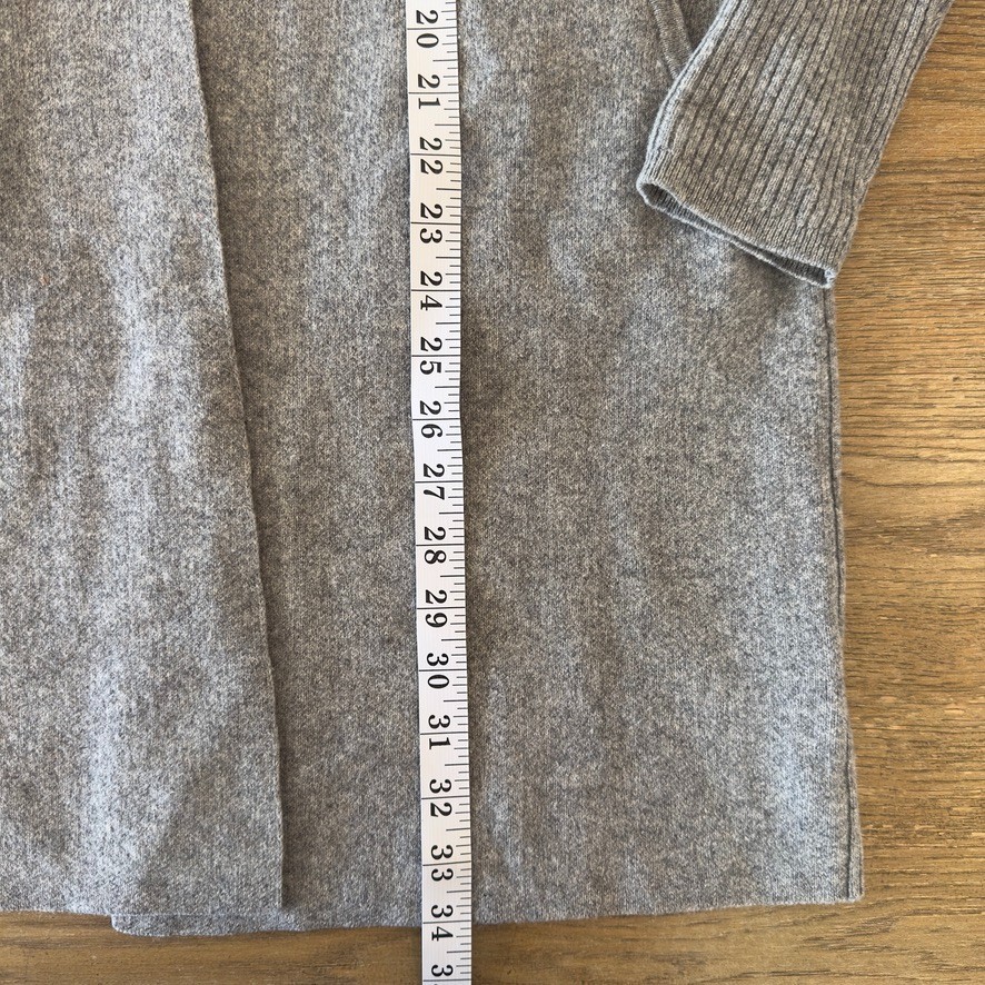 ADRIENNE VITTADINI Women’s 100% 2-Ply Cashmere Coat Open Cardigan-Grey-Sz XS