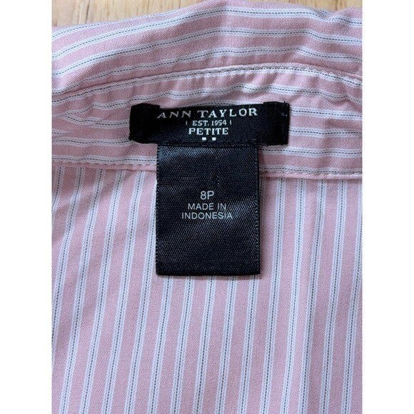 Ann Taylor Office Siren Pinstripe Button Down Blouse Coastal Grandmother Y2K 8P