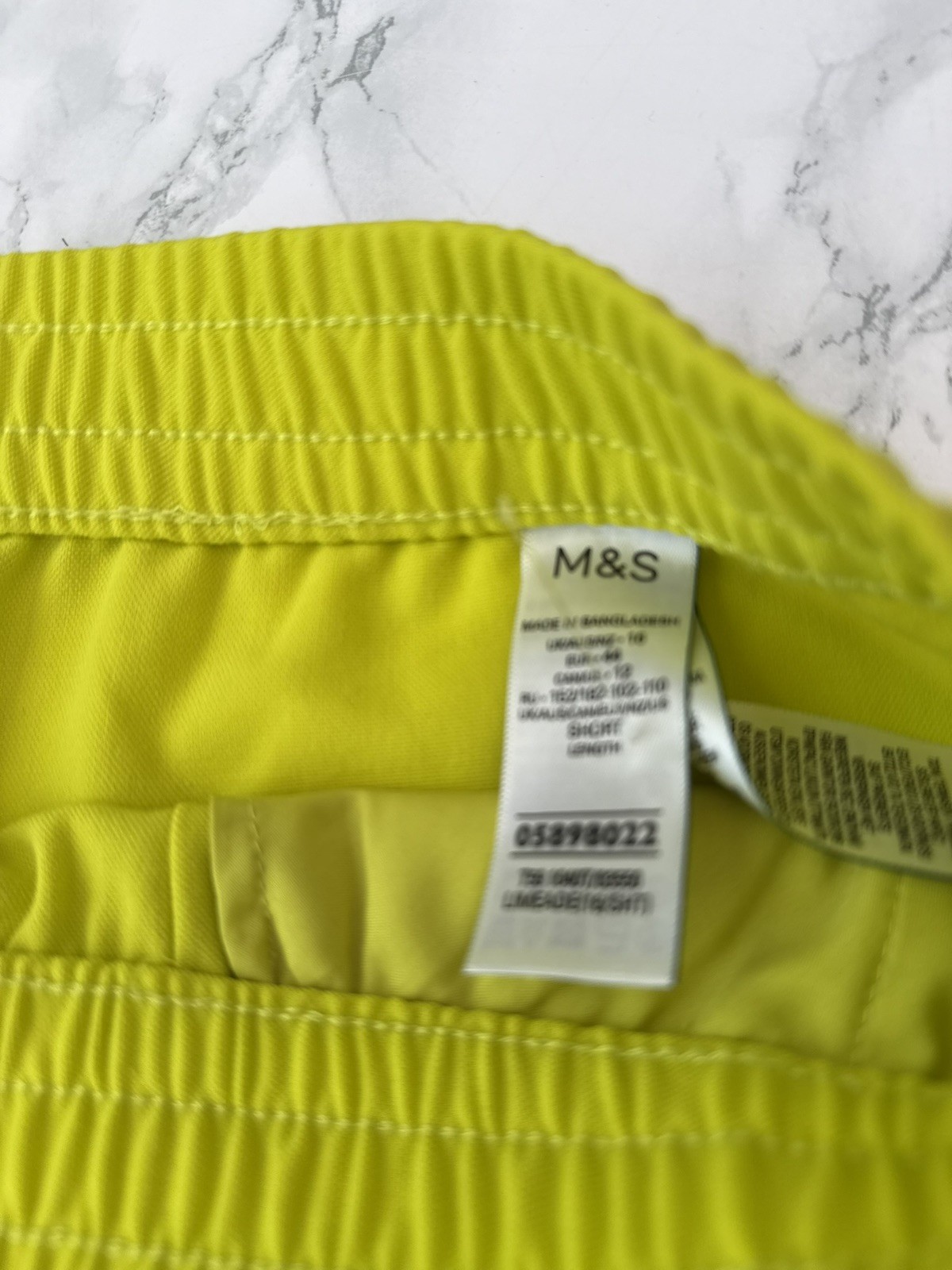 Marks & Spencer Trousers Size 16 Short Yellow Green Wide Leg