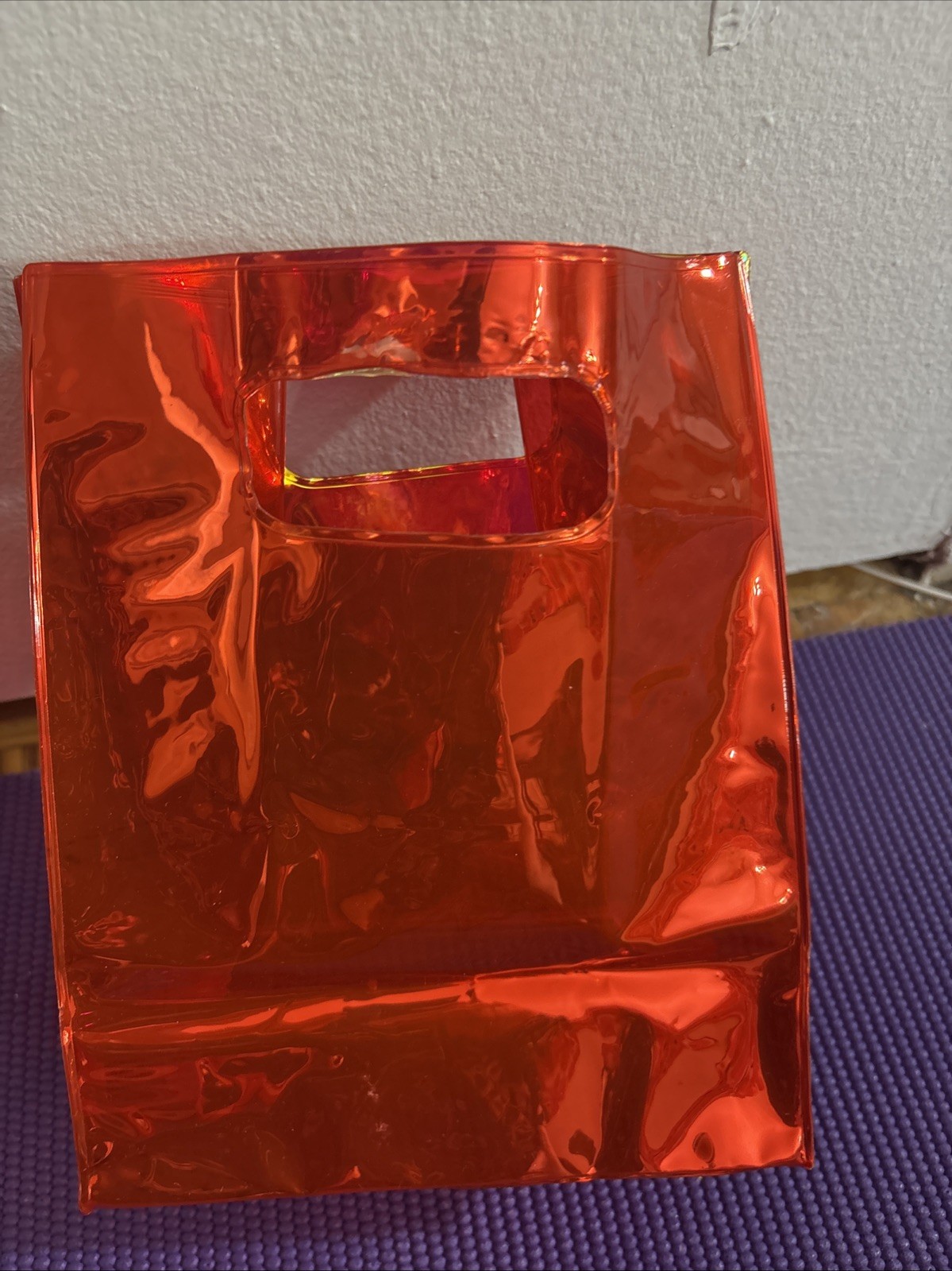 Clear Red Bath & Body Works Gift Bag 9 inches H x 7.5 Inches L x 4.5 Inches W