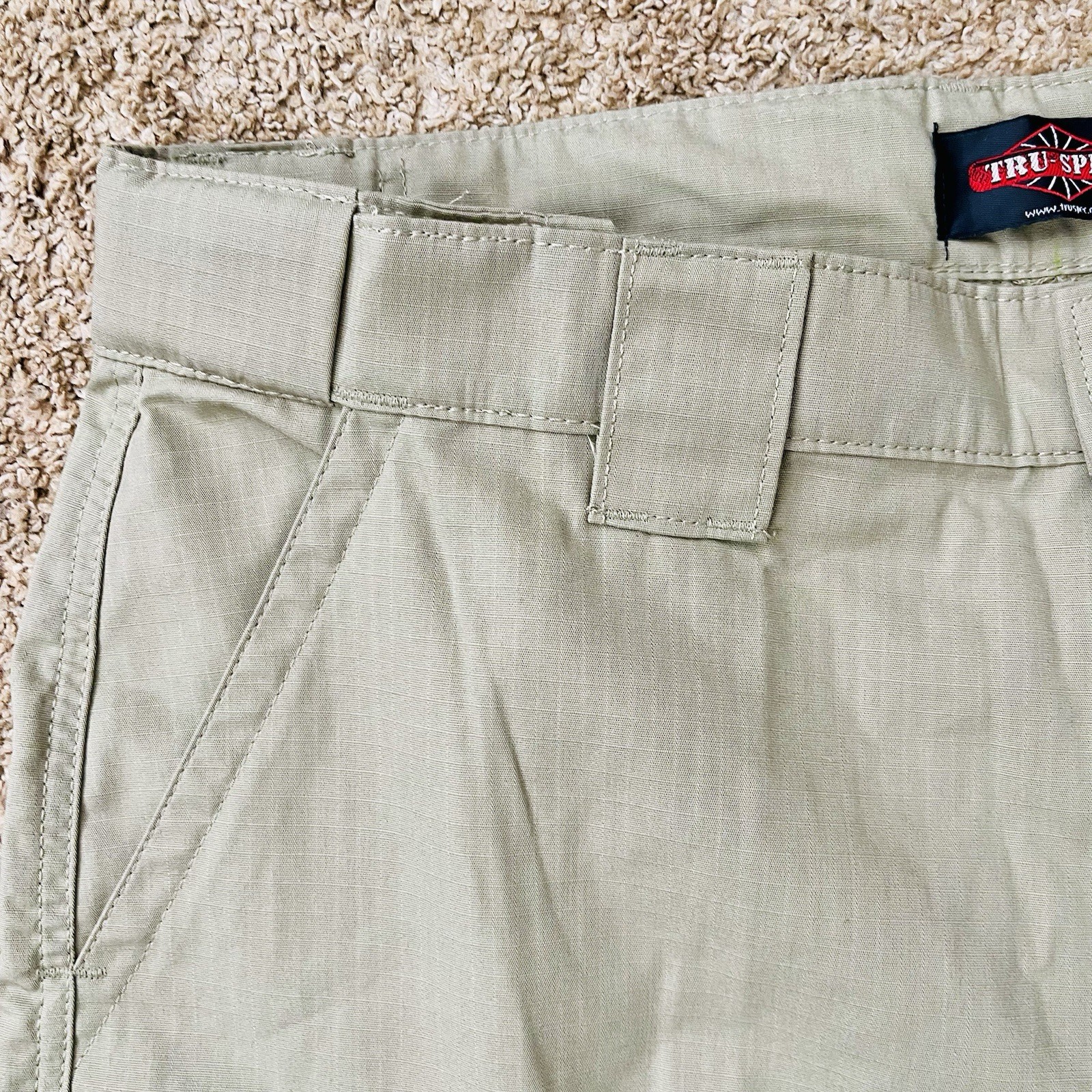 Tru-Spec Tactical Cargo Pants Mens 36/30 Khaki Excellent Ripstop Work Trousers