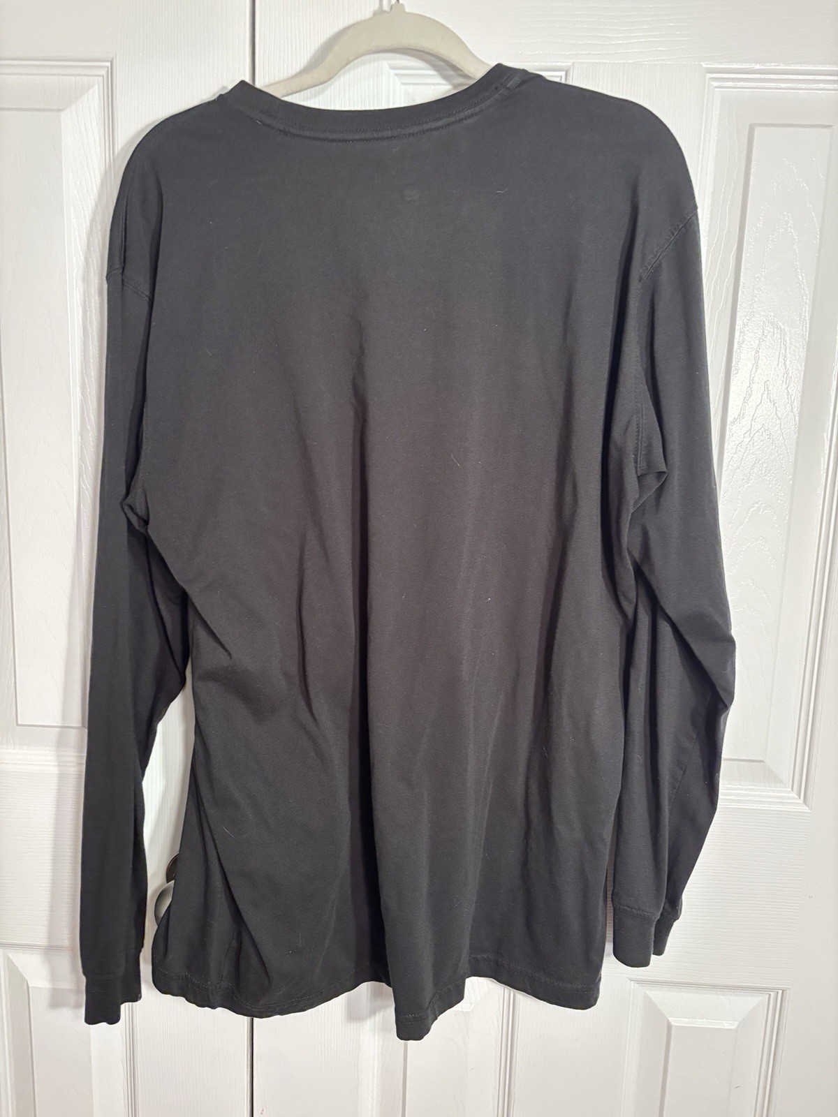 Blue Mountain Men’s L Basic Black Crew Neck Long Sleeve Tee Fall Layer CTCP