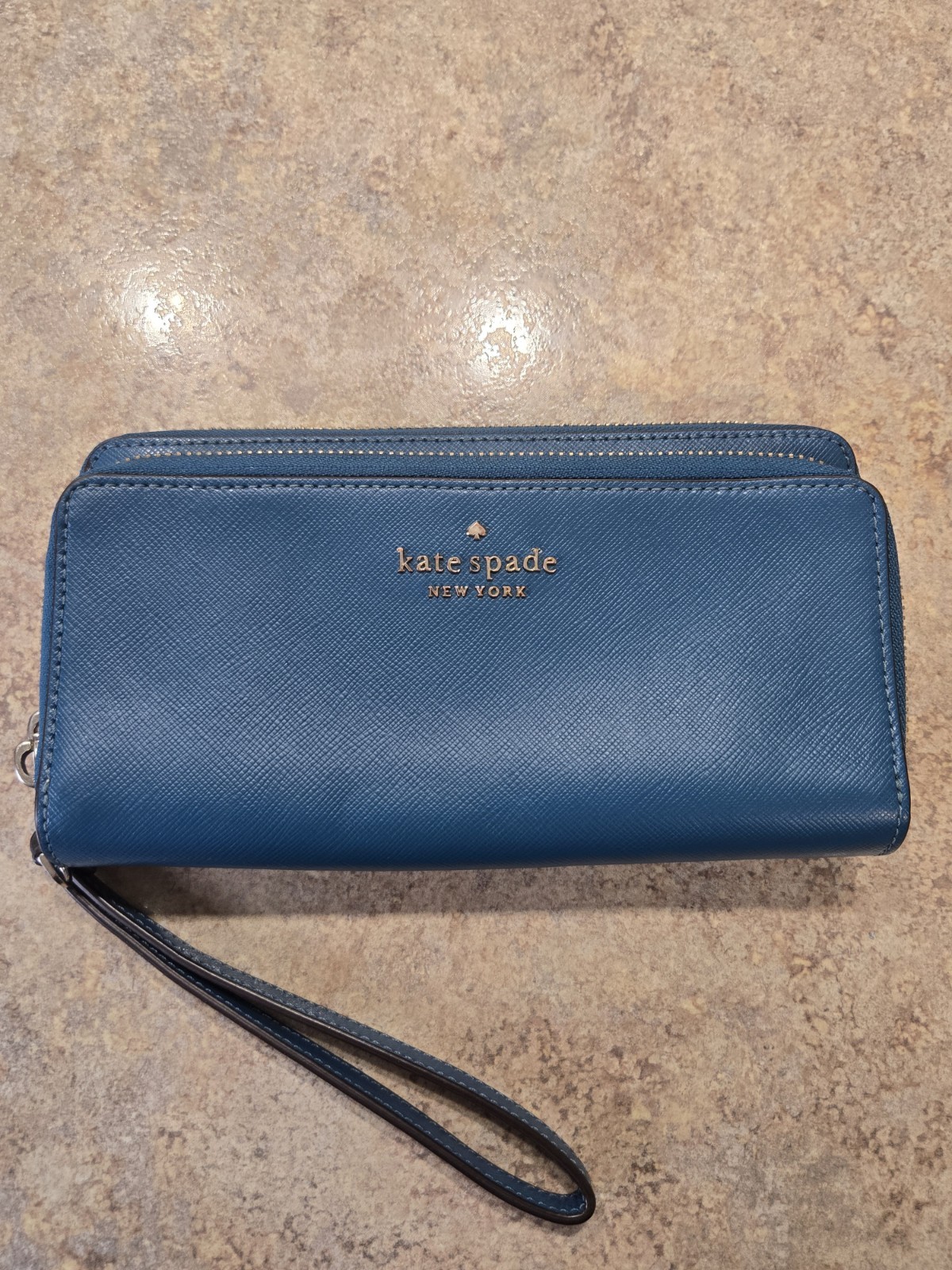 Kate Spade Staci Large Continental Wallet Dark Peacock Saffiano Leather Read EUC
