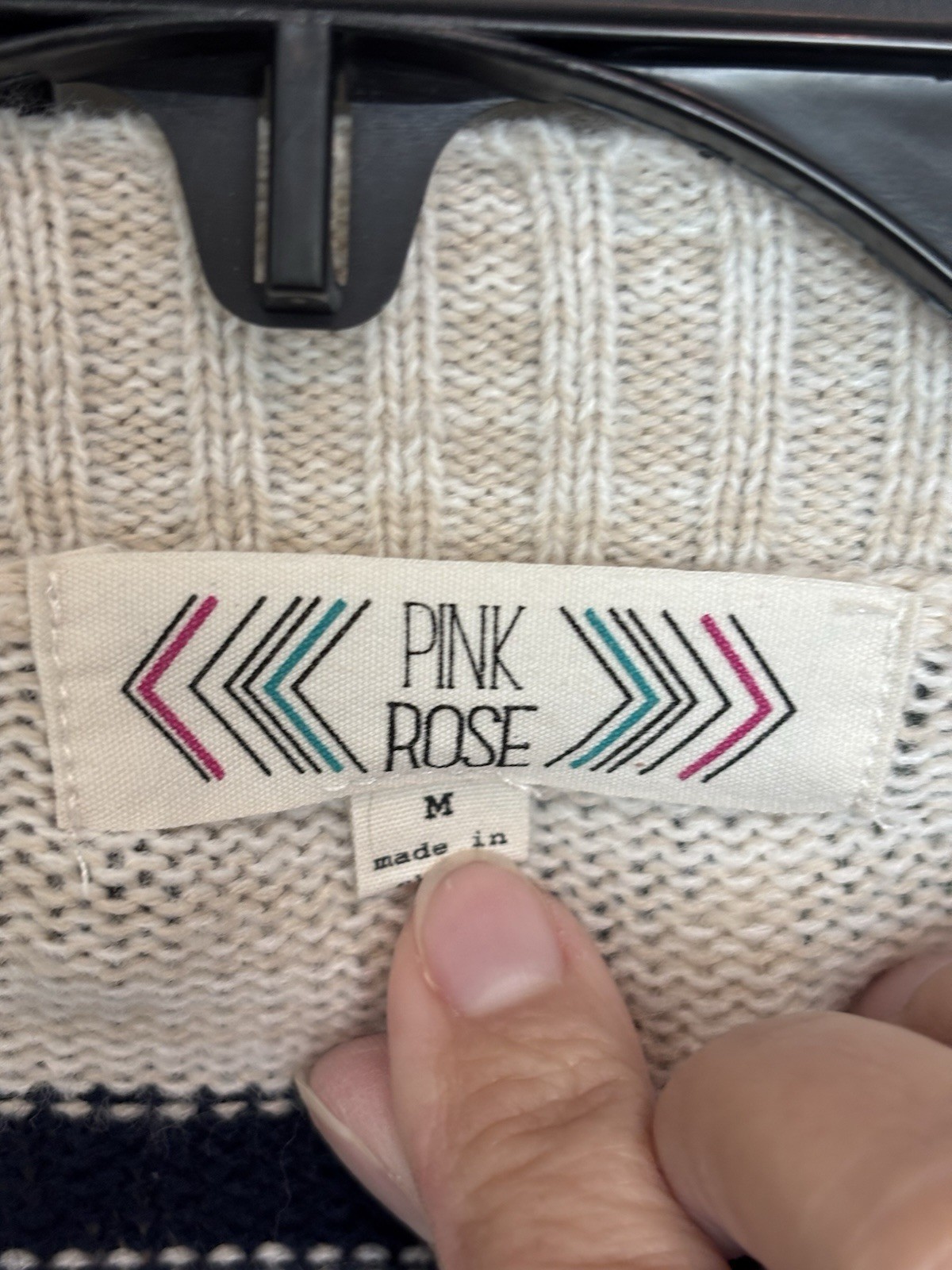 Pink Rose Open Front Pointed Handkerchief Cardigan Size Medium