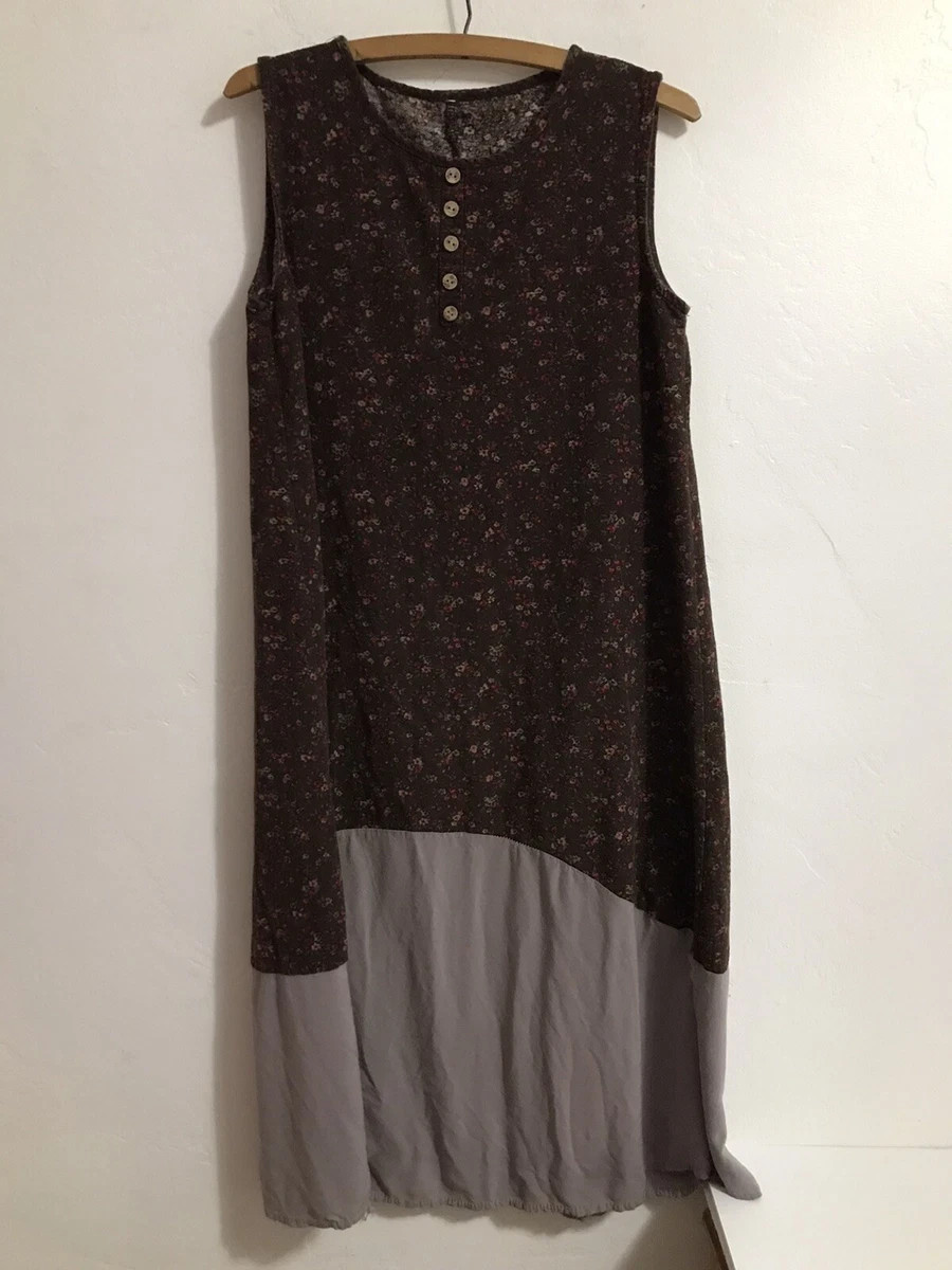 Women’s Dress Brown Print Boho Sleeveless *No Size or Brand Tag