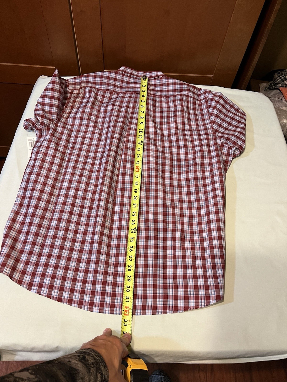 IZOD Men’s SS Button Down Breeze Shirt Red Blue Plaid XXL Cotton Poly – NWT