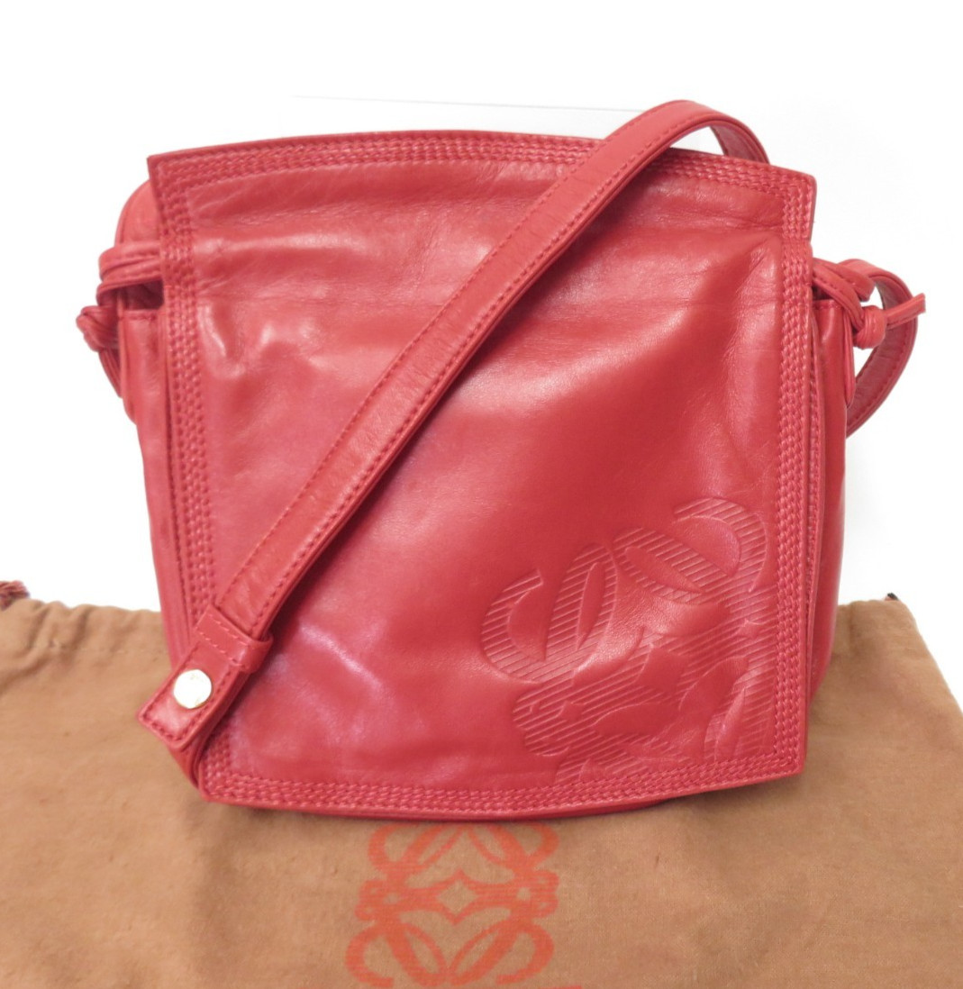 Authentic LOEWE Anagram Flamenco Lambskin Nappa Leather Shoulder Bag S#53675