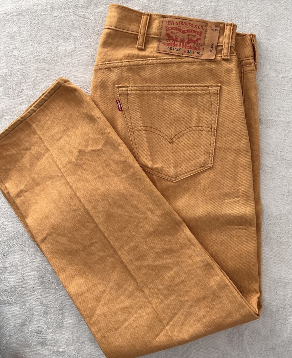 Levis 501 XX Yellow Gold Mustard Men’s Size 40×30 TRUE TO SIZE Button Fly