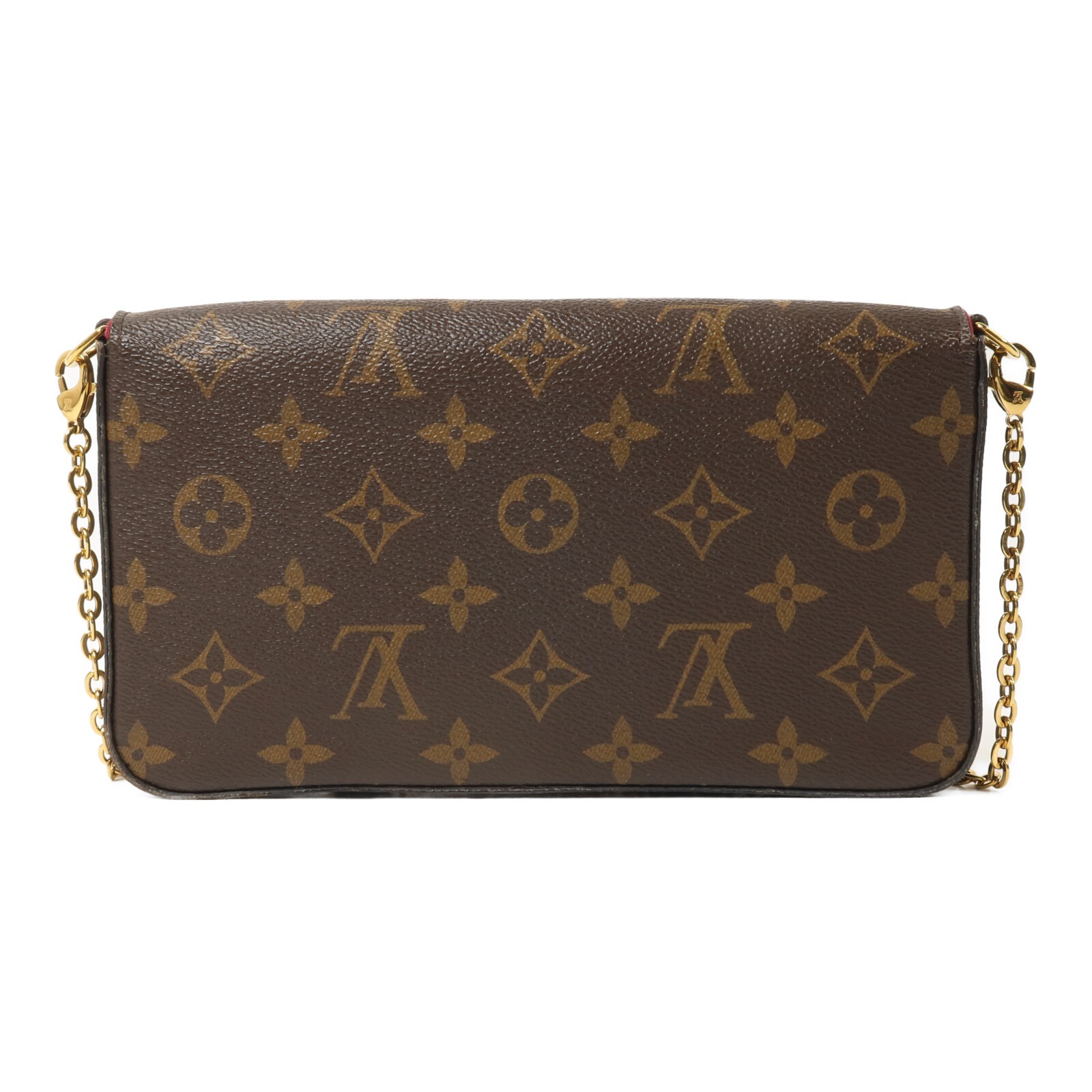 LOUIS VUITTON LV GHW Pochette Felicie Chain Shoulder M61276 Monogram Brown/Red