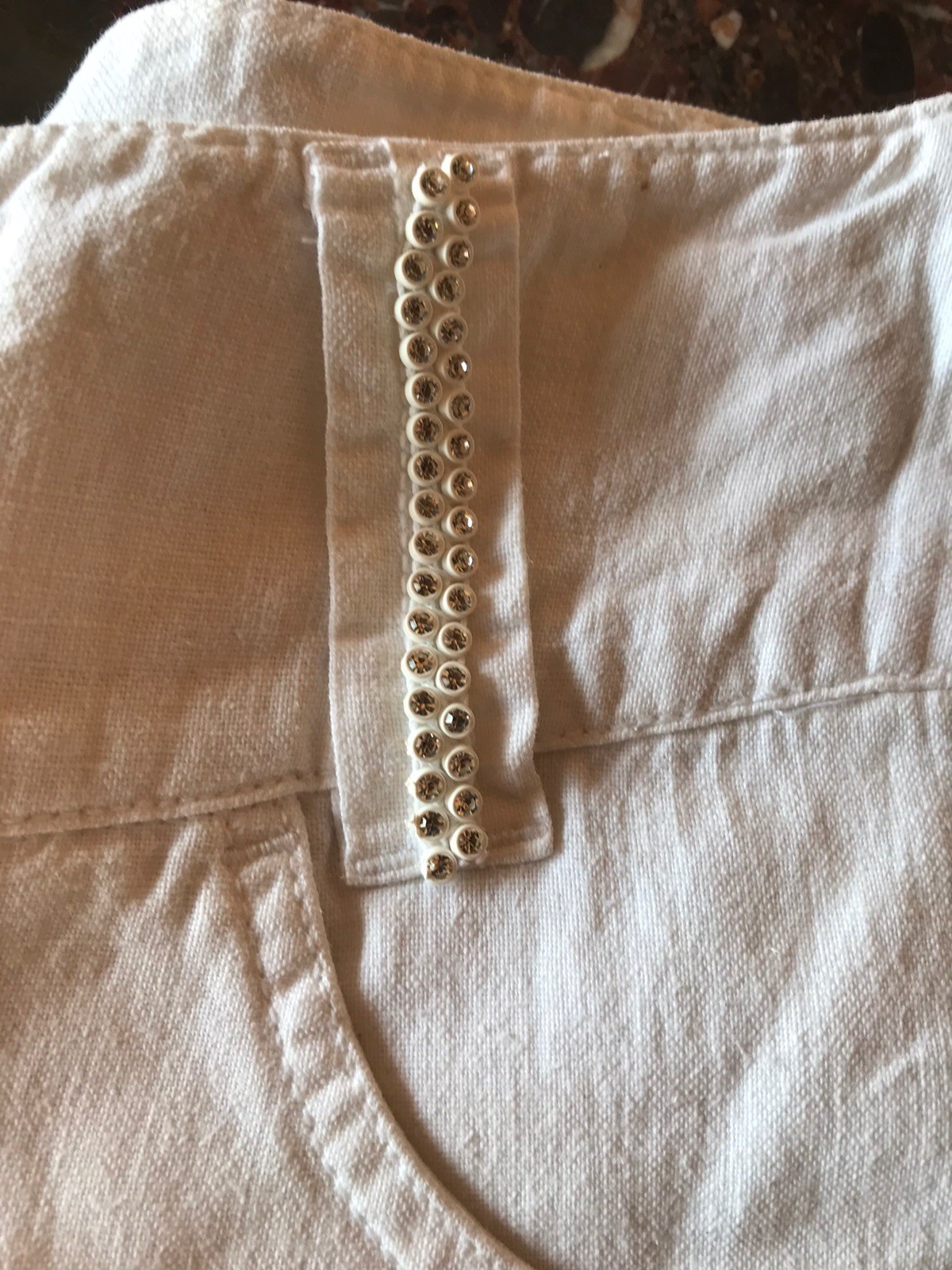 Dolce Gabbana White Capri Pants 52% Linen 48% Cotton Low Cut Rise L