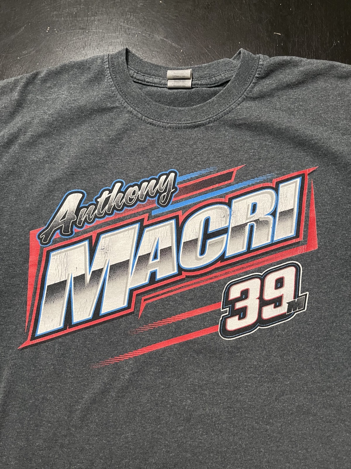 Anthony Macri 39M Racing T-Shirt, Gray, Size: Medium