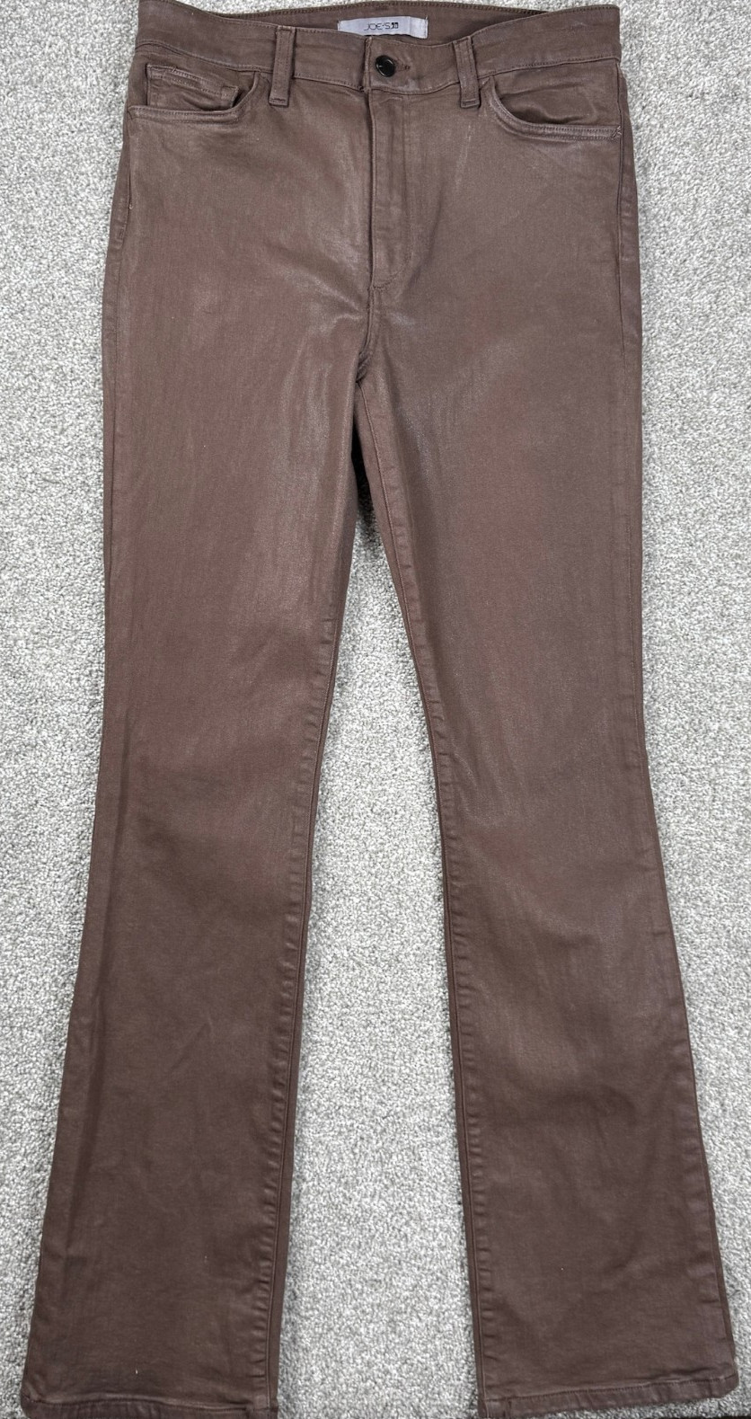 Joe’s Jeans Womens 31 Choco Brown Coated High Rise Bootcut Stretch Jeans
