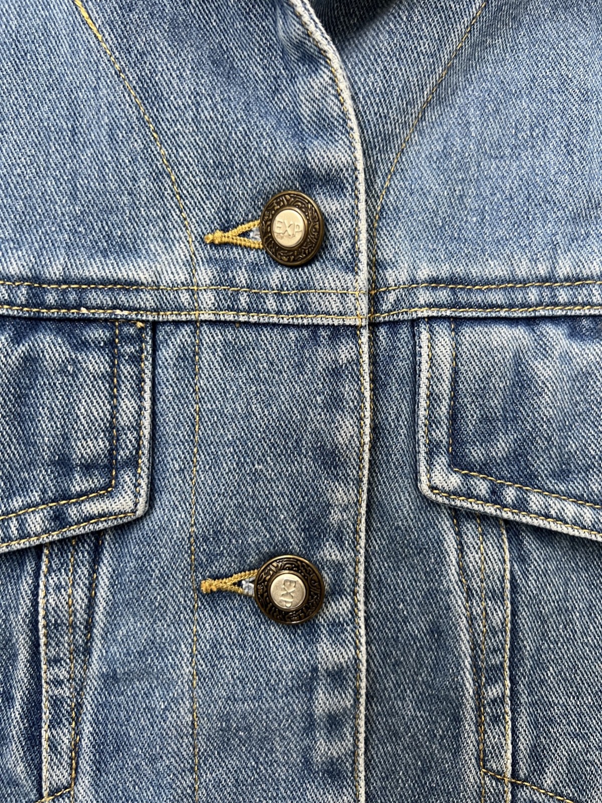 90s Y2K Express Denim Vest L Button Front Collared Jean Western Grunge Hip Hop L