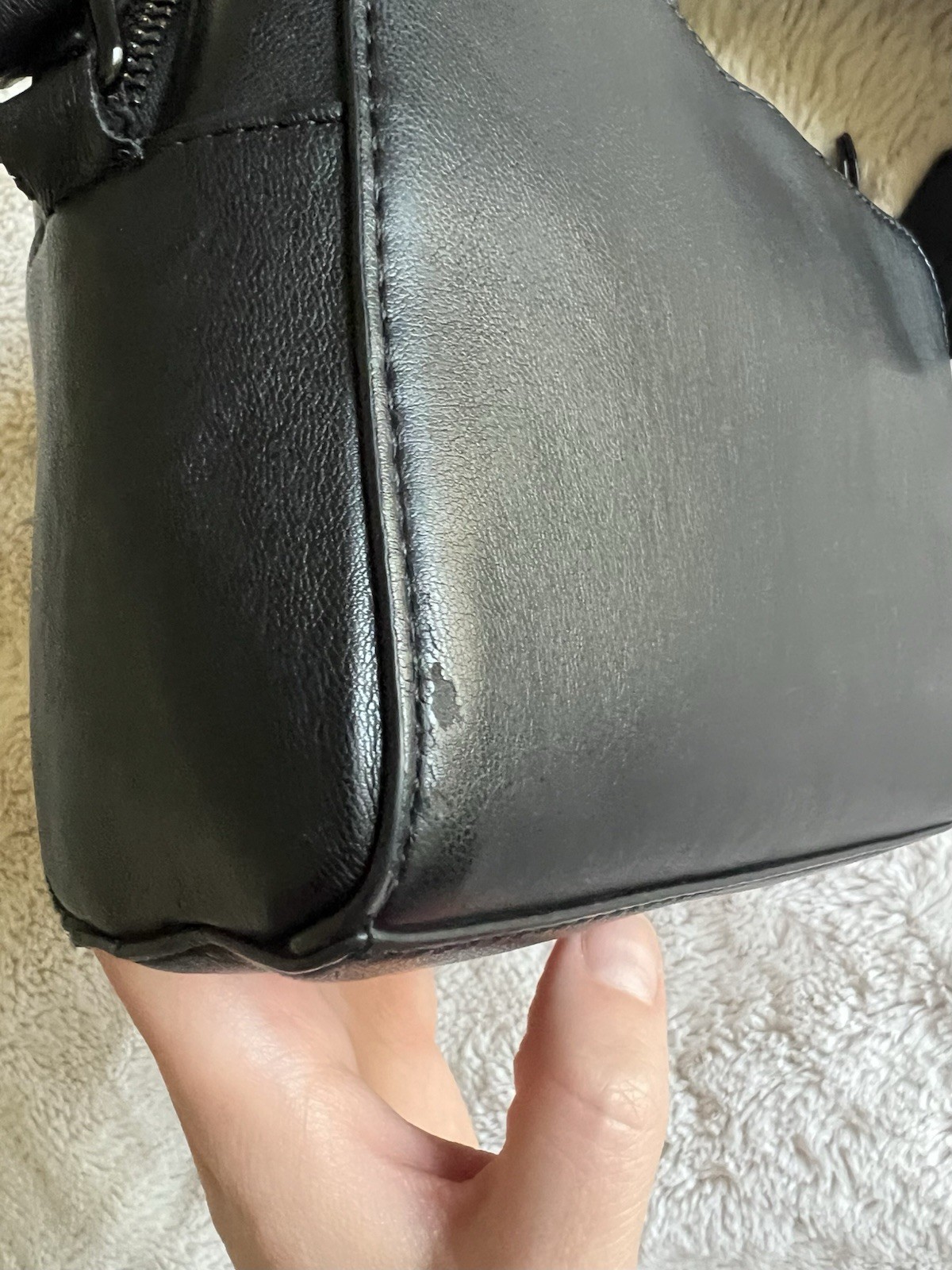 DKNY Black Crossbody Bag with Micro-Stud Detail