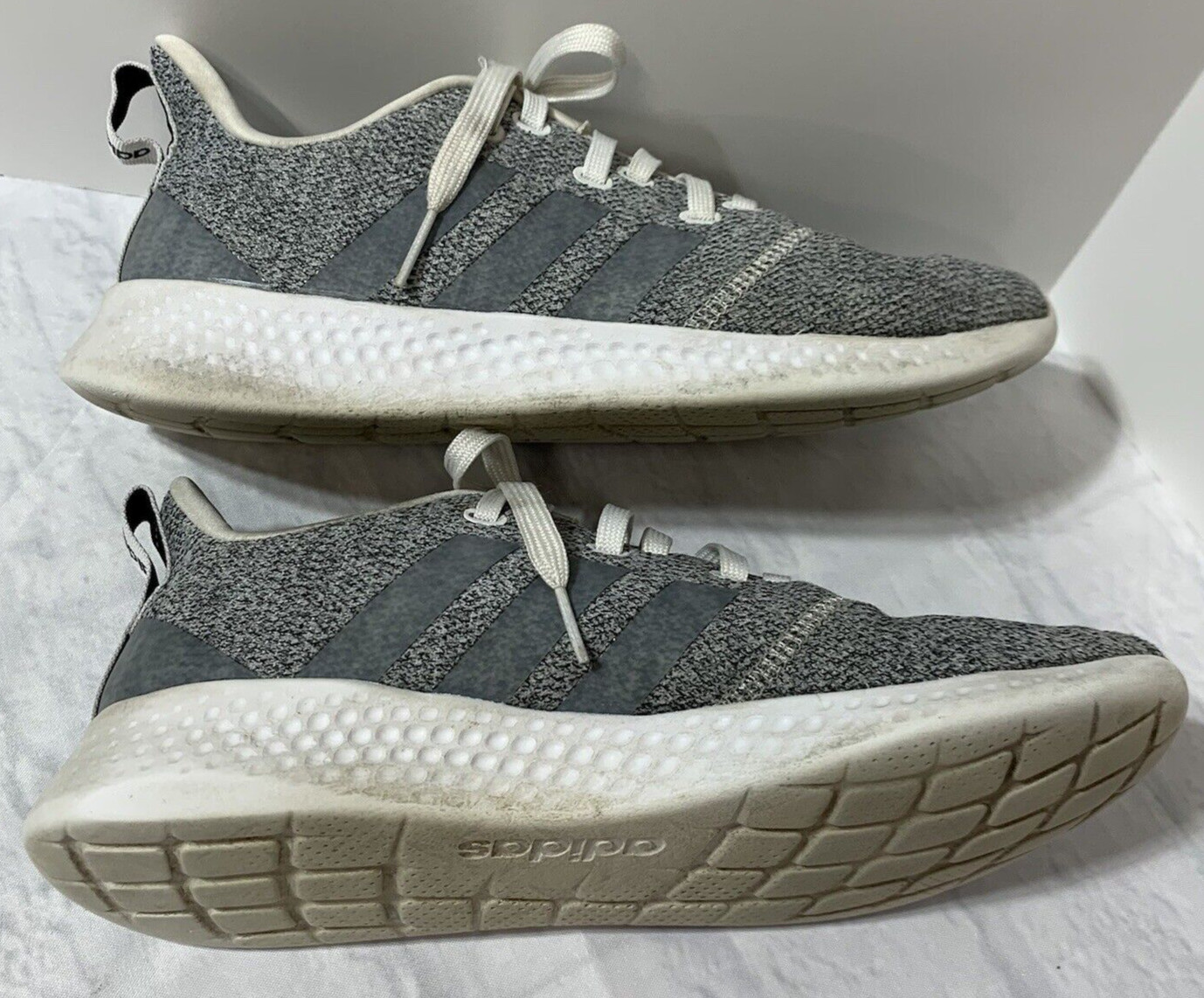 Women’s Adidas Pure Motion FY8223 Sneaker Grey White Knit Shoes Size 9