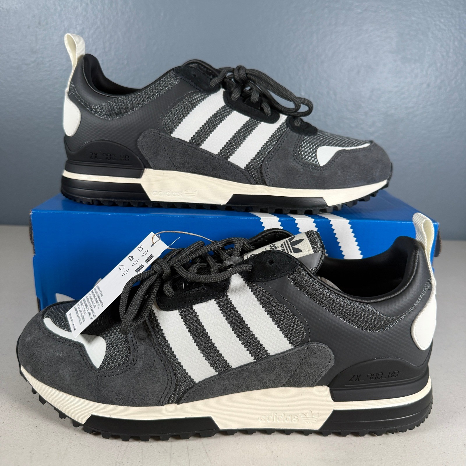 Adidas Originals ZX 700 HD Mens Grey Six Off White Sneakers H01851 Size 9 NEW