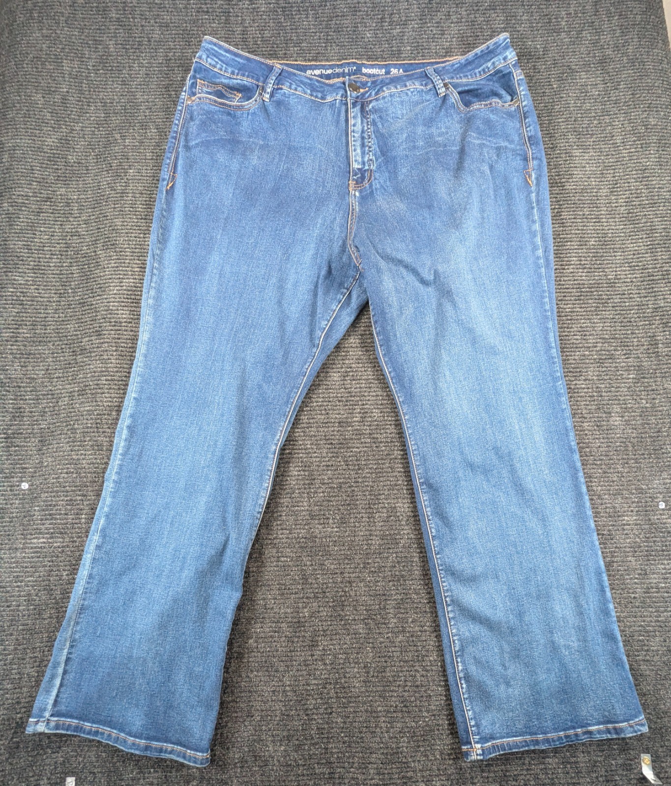 Avenue Jeans Womens 26A Blue Denim Cotton Stretch High Rise Medium Wash Bootcut