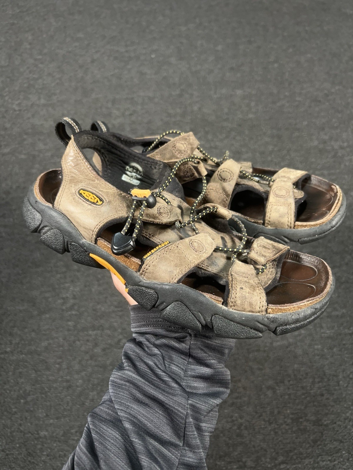 Keen Sarasota Waterproof Hiking Open Toe Sandals Brown Leather Womens 8.5