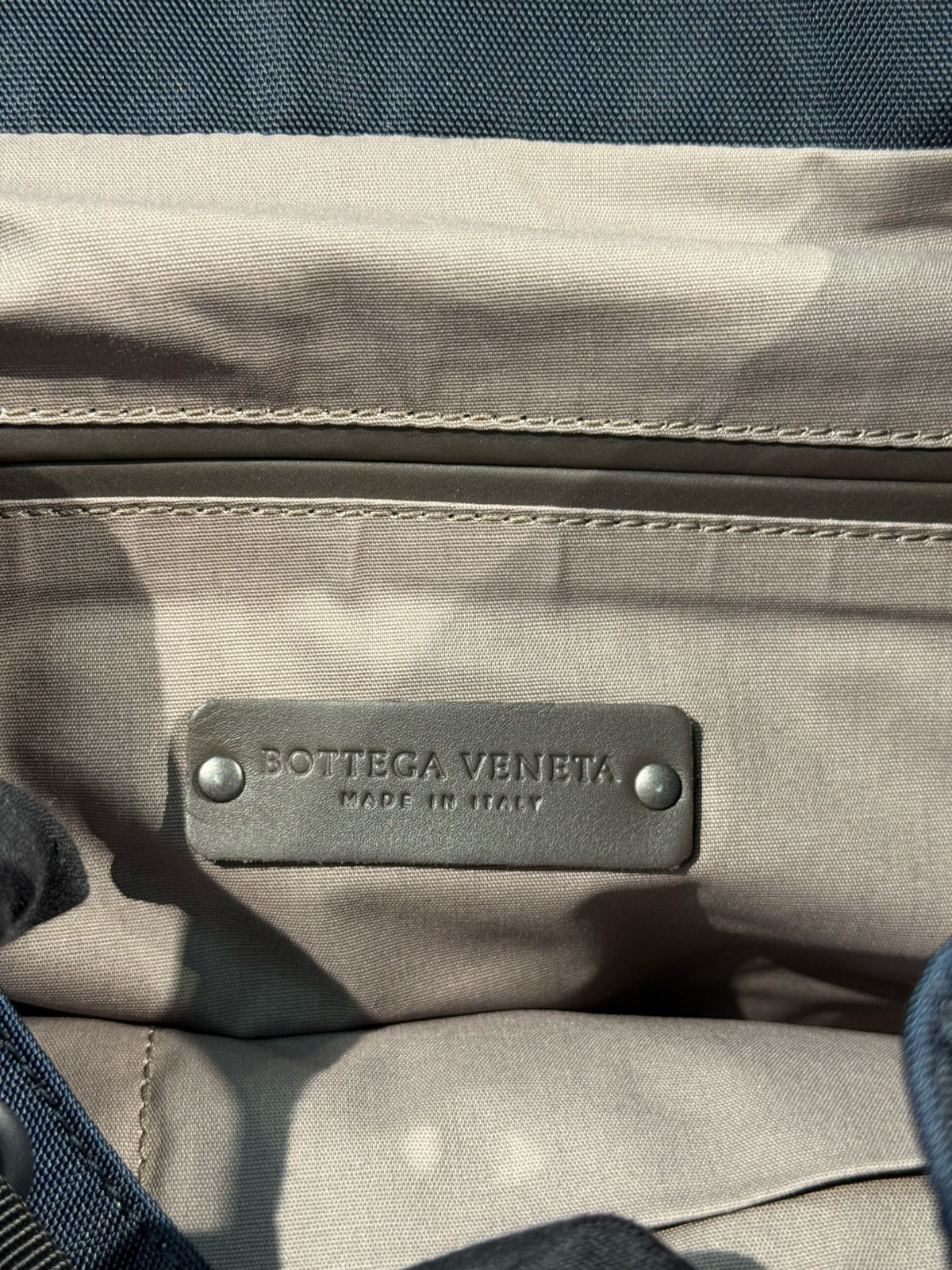 Authentic Bottega Veneta Intrecciato Leather and Nylon Backpack Intrecciato