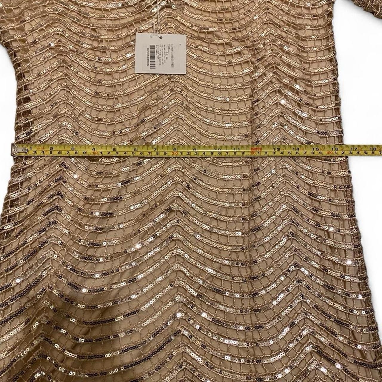 Haoduoyi Gold Sequin Open Back Dress, Size XXL.