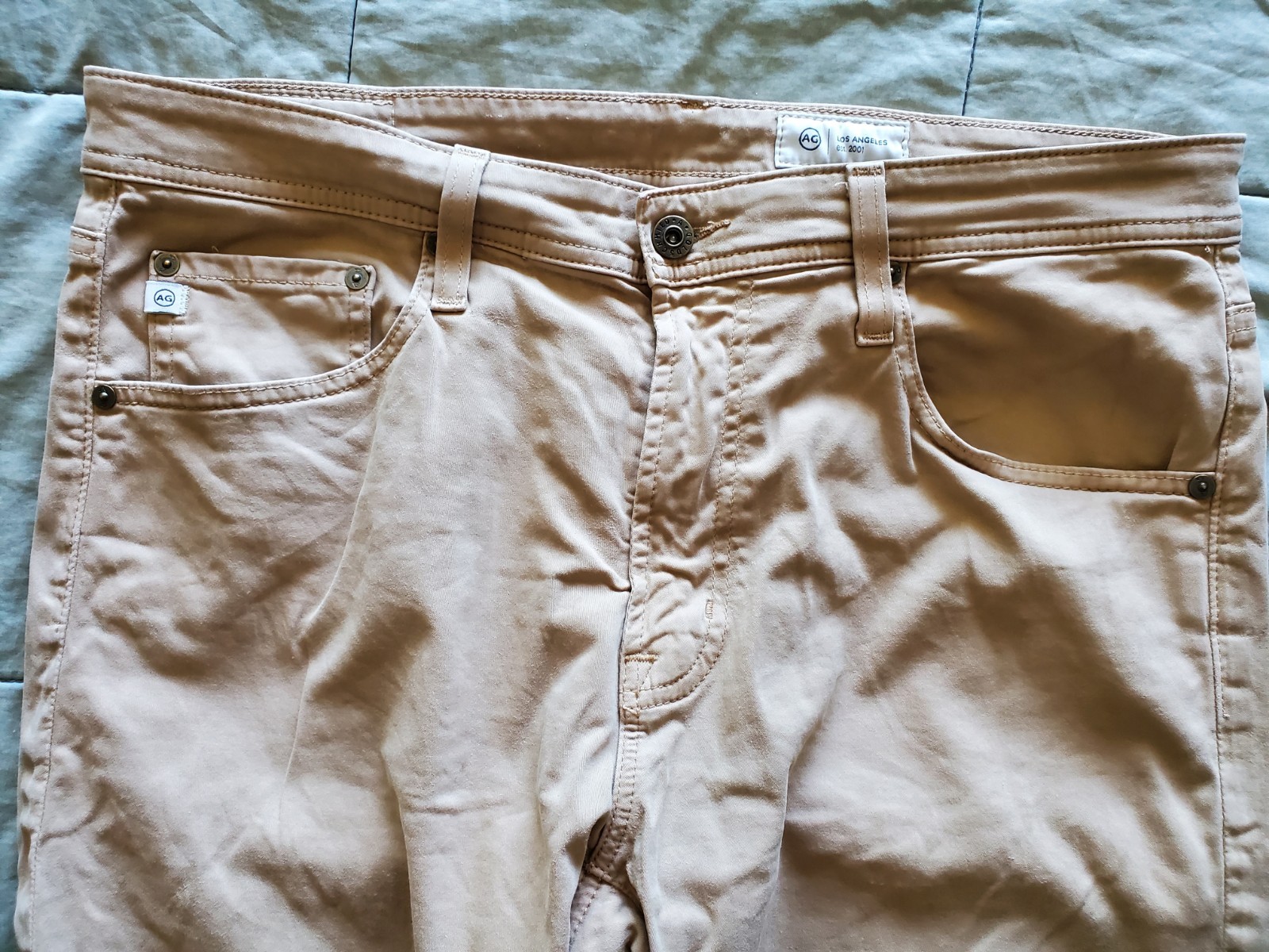 AG Los Angeles Men’s Pants Size 34×34 In Tan Color 97% Cotton 3% Elastane